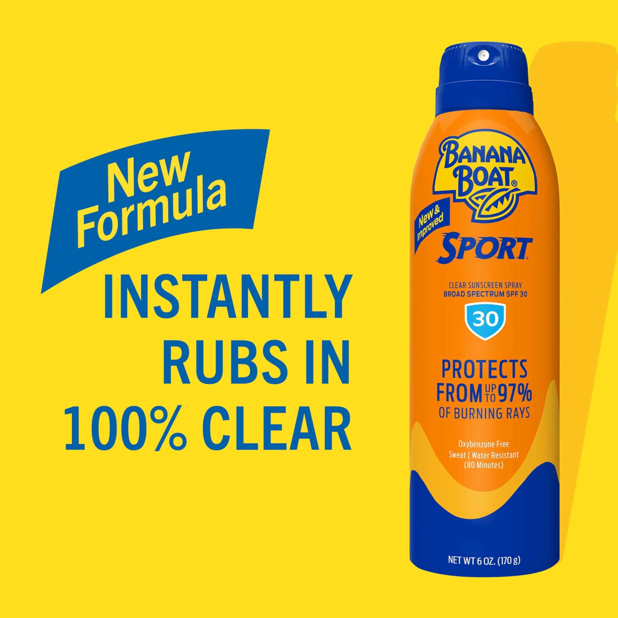 Banana Boat Sport Ultra SPF 30 Sunscreen Spray Twin Pack | Banana Boat Sunscreen Spray SPF 30, Spray On Sunscreen, Water Resistant Sunscreen, Oxybenzone Free Sunscreen Pack, 6oz each - Image 4