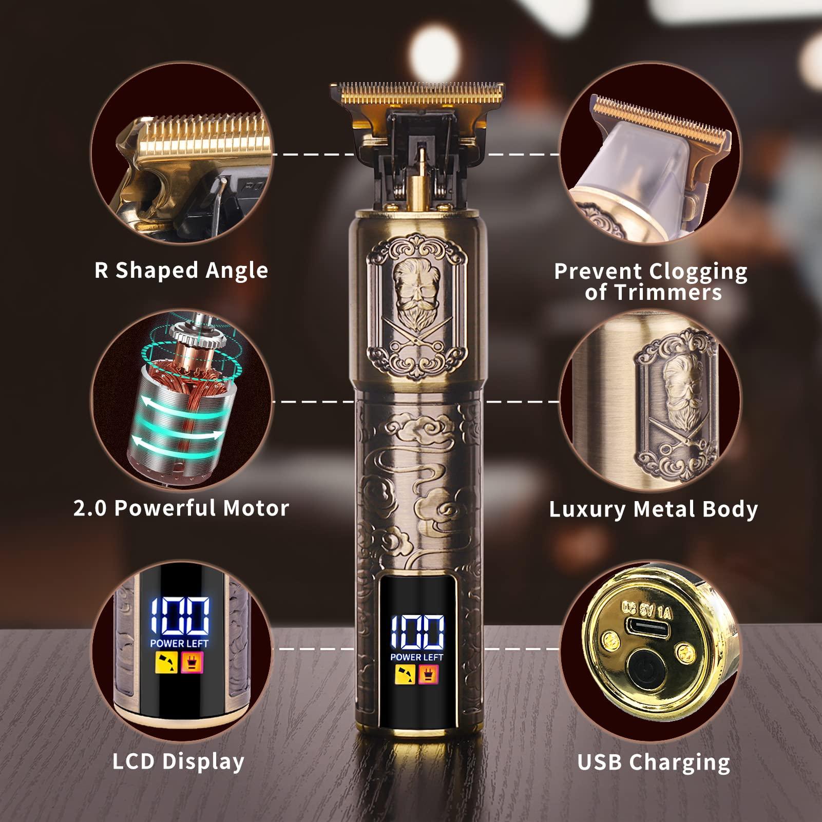 Ufree Professional Beard Trimmer for Men, Zero Gapped T-Blade Hair Clipper & Mustache Trimmer Kit with LCD Display, Precision Edgers for Haircut & Grooming, Barber-Grade Electric Shaver, Gifts for Men - Image 4