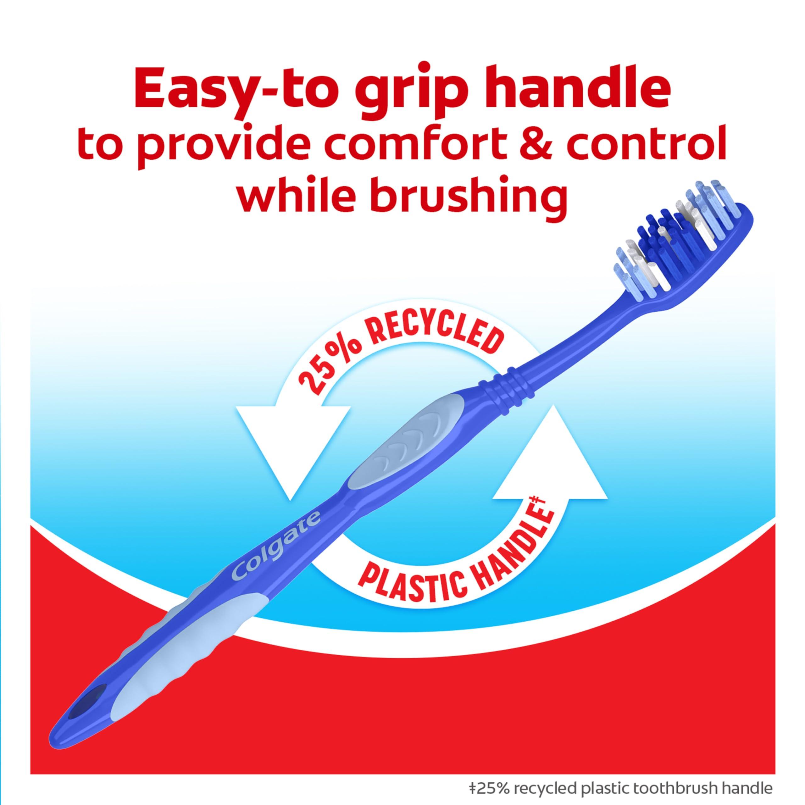 Colgate Extra Clean Toothbrush, Medium Bulk Toothbrush Pack, Adult Medium Bristle Toothbrushes with Ergonomic Handle and Circular Cleaning Bristles, Helps Remove Surface Stains, 6 Pack - Image 7