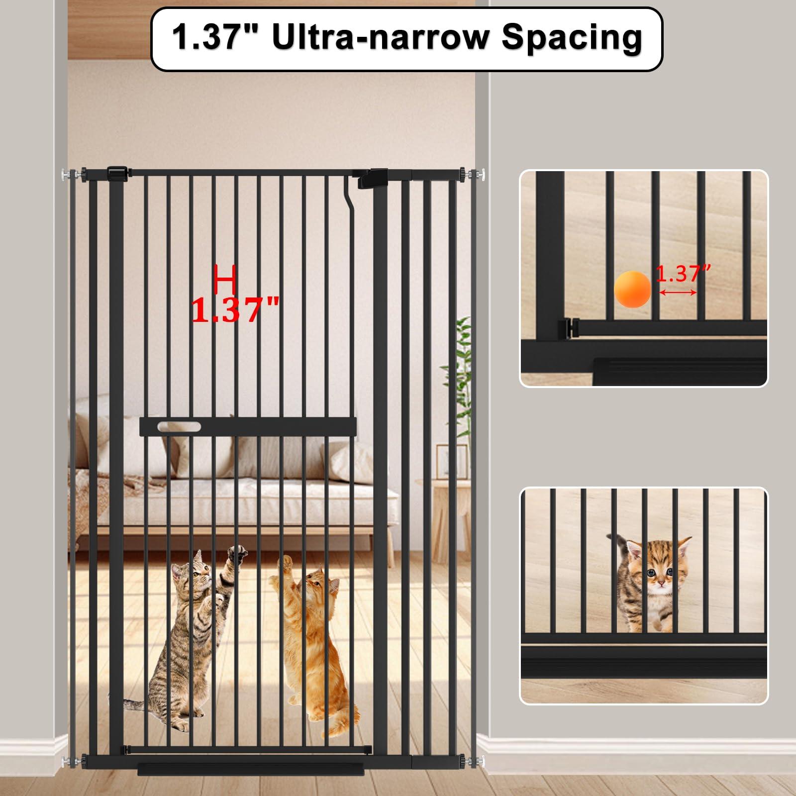 Foreng 61.02" Extra Tall Gate Wide Pressure Mounted Metal Cat Gates for Doorways - Image 3