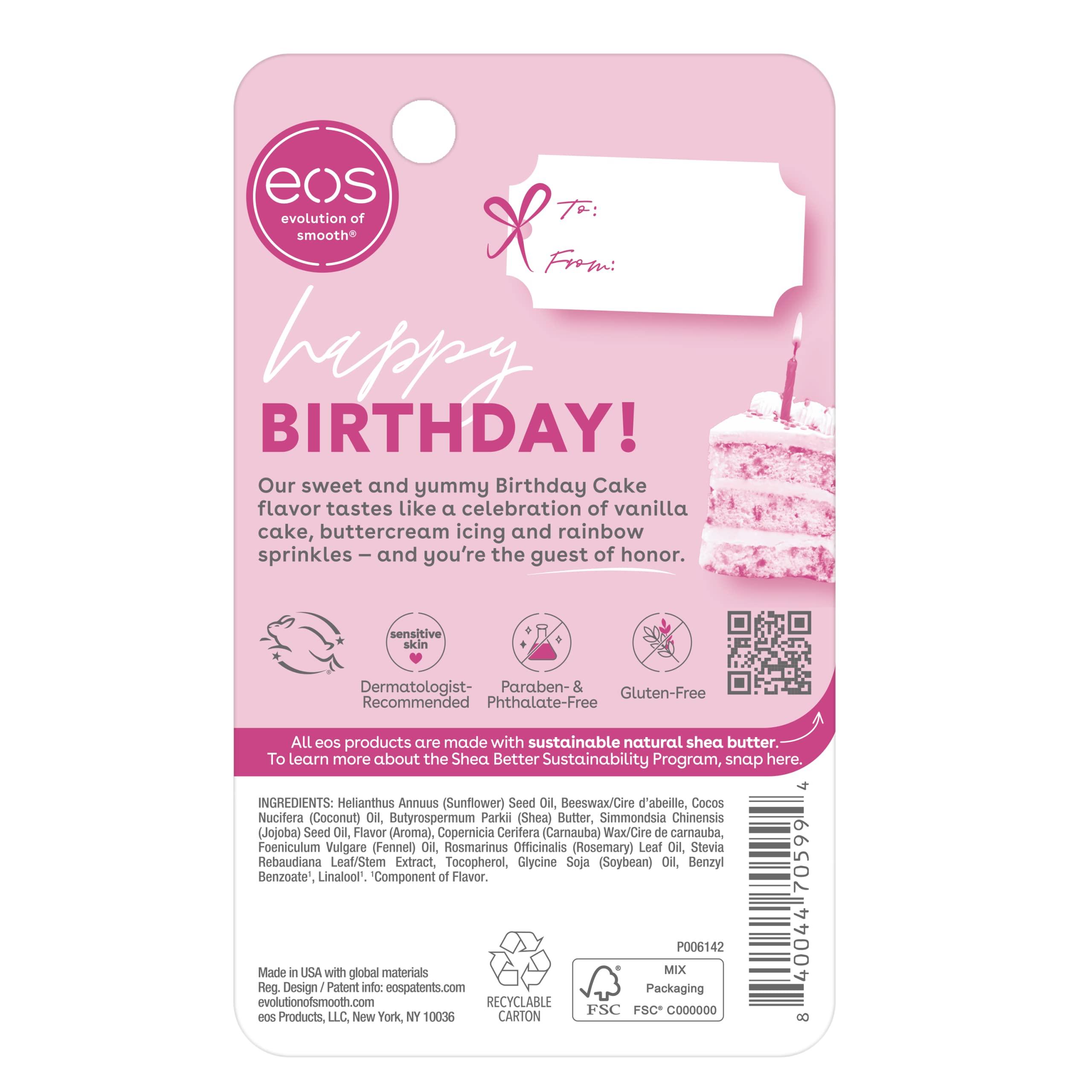 eos Natural Shea Lip Balm- Birthday Cake, All-Day Moisture Lip Care Products, 0.14 oz - Image 6