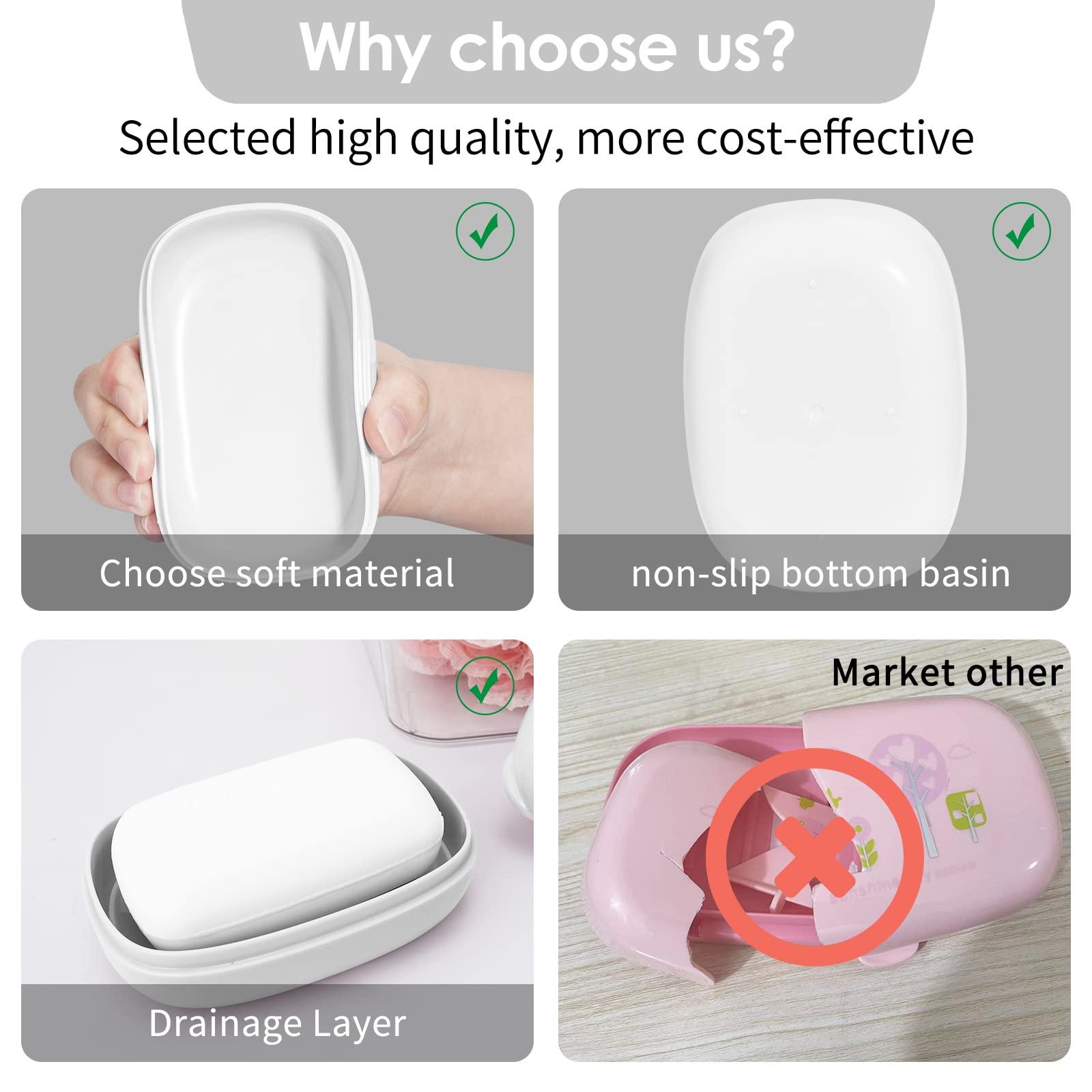 nophike Soap Holder with Lid 1 Pack，Travel Soap Container with Removable Draining Layer.Soap Dish for Home, Camping, Travel，Fashion Soap Box (White) - Image 4