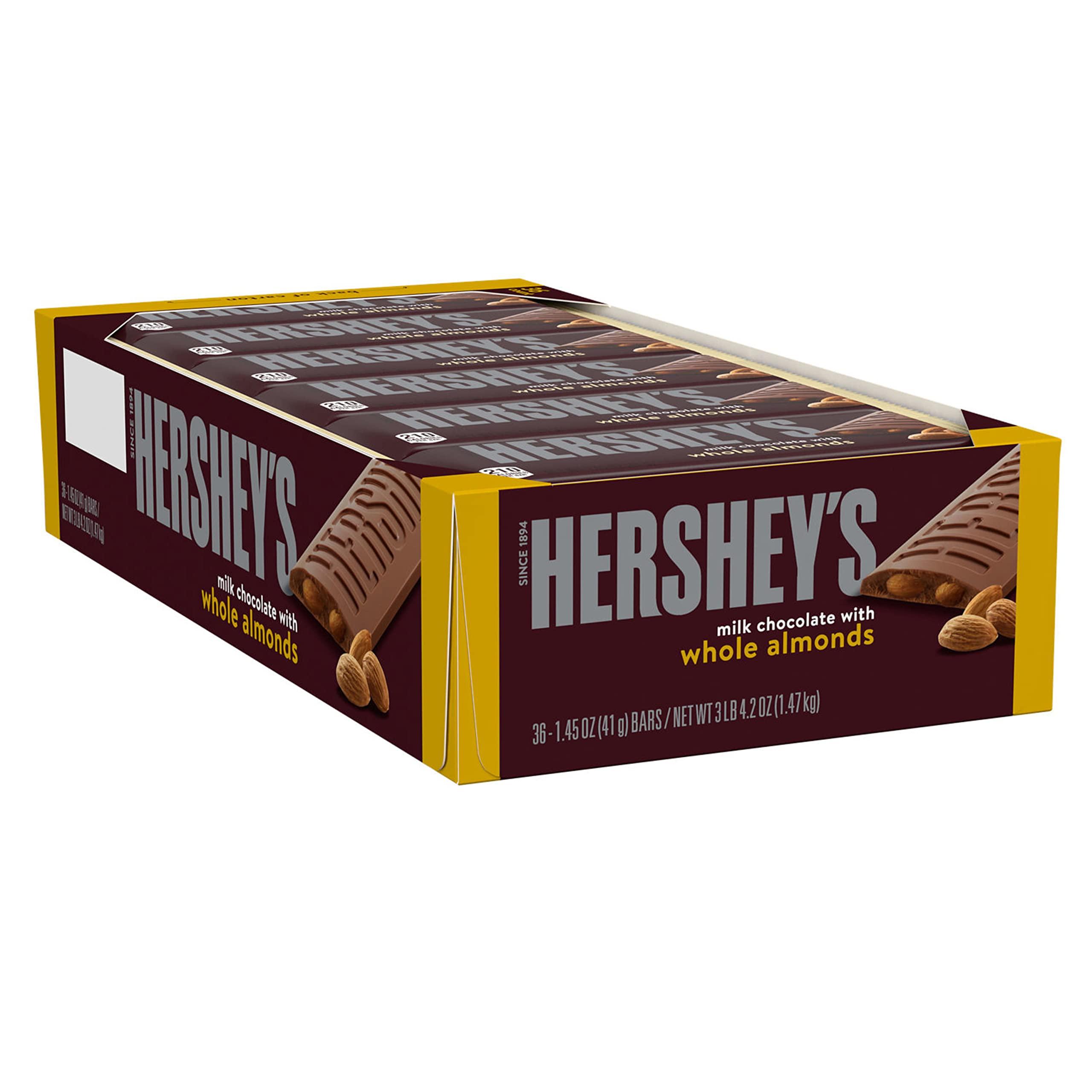 HERSHEY'S Milk Chocolate with Whole Almonds Candy Bars, 1.45 oz (36 Count) - Image 4