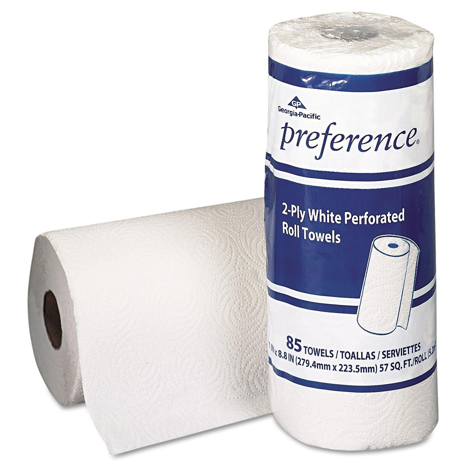 Georgia Pacific 27385 Perforated Paper Towel Roll, 8 4/5 x 11, White, 85/Roll, 30 Rolls/Carton - Image 3