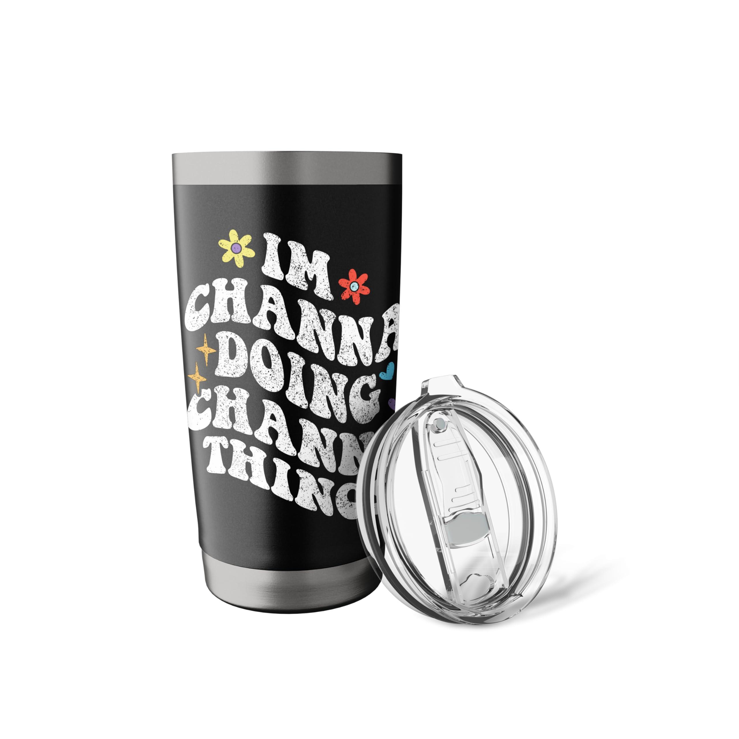Retro Groovy Im Channa Doing Channa Things Funny Mother's Stainless Steel Insulated Tumbler - Image 6