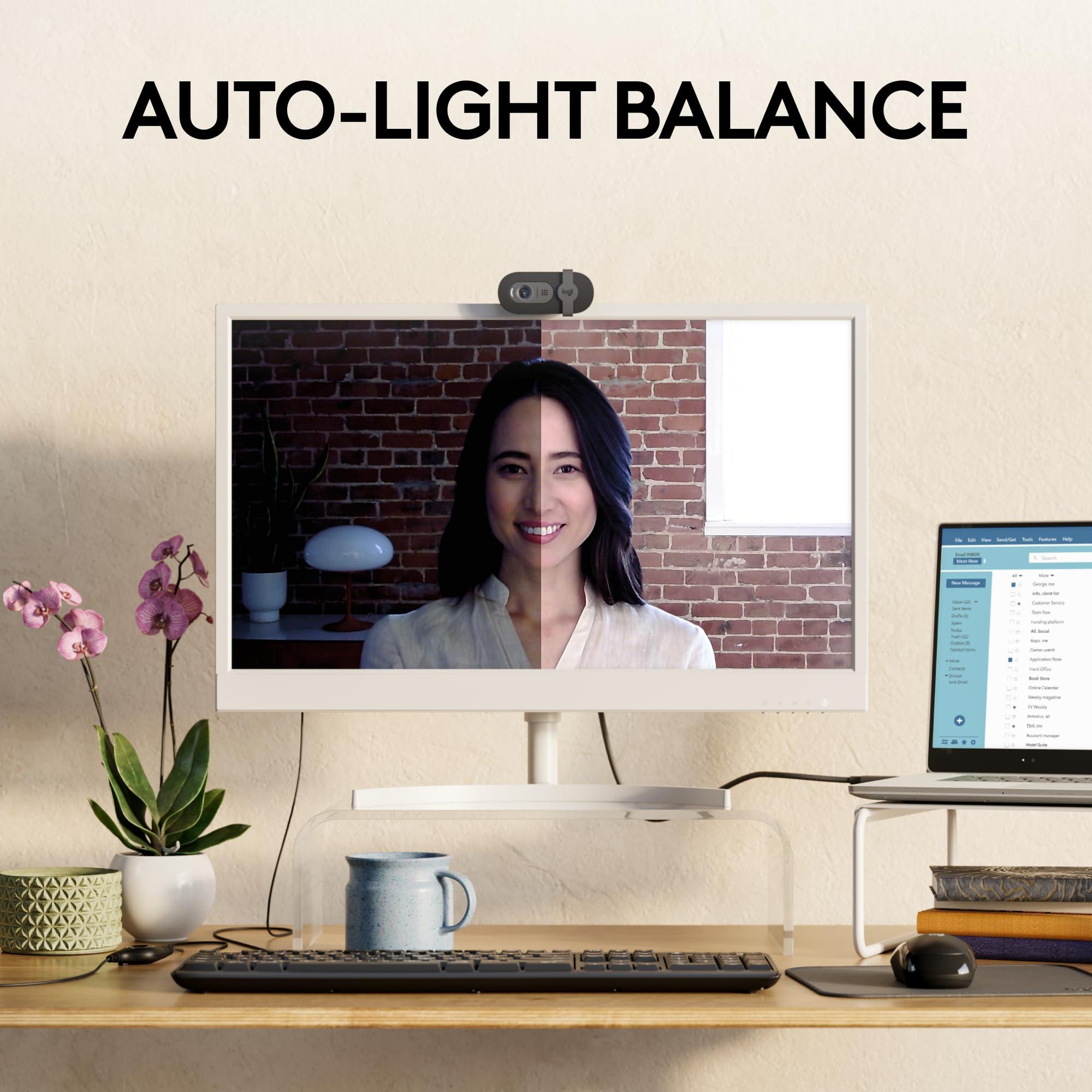 Logitech Brio 101 Full HD 1080p Webcam for Meetings, Streaming, Desktop, Laptop, PC - Built-in Mic, Shutter, USB-A, Teams, Zoom - Black - Image 3