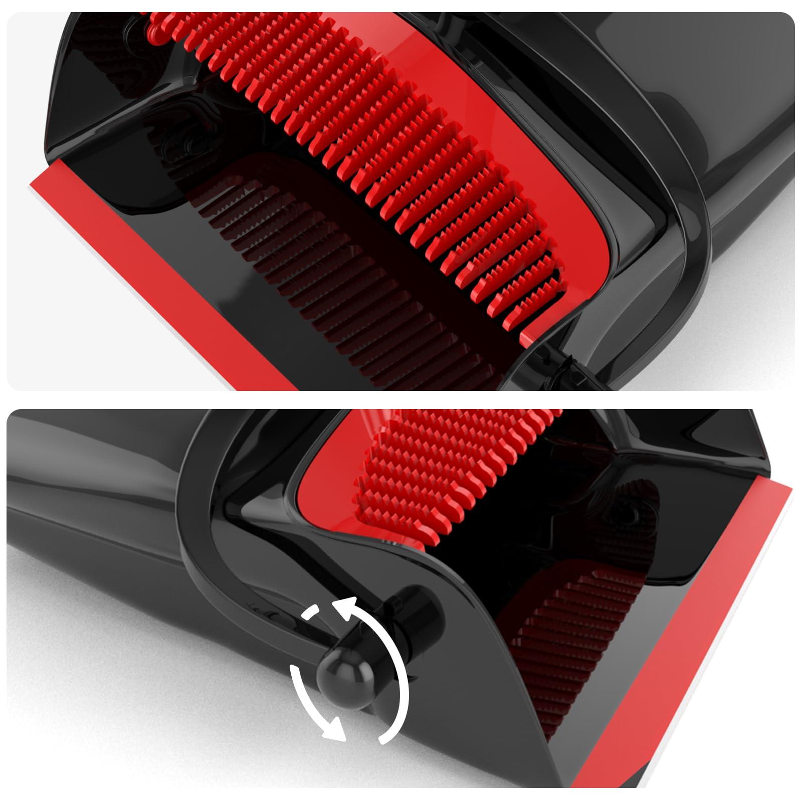 Broom with Dustpan Combo Set 54" Long Handle Adjustable Length Stainless Steel Broomstick Standing Dust Pan and Broom Set for Office Home Kitchen Lobby Floor Cleaning (Red and Black) - Image 4