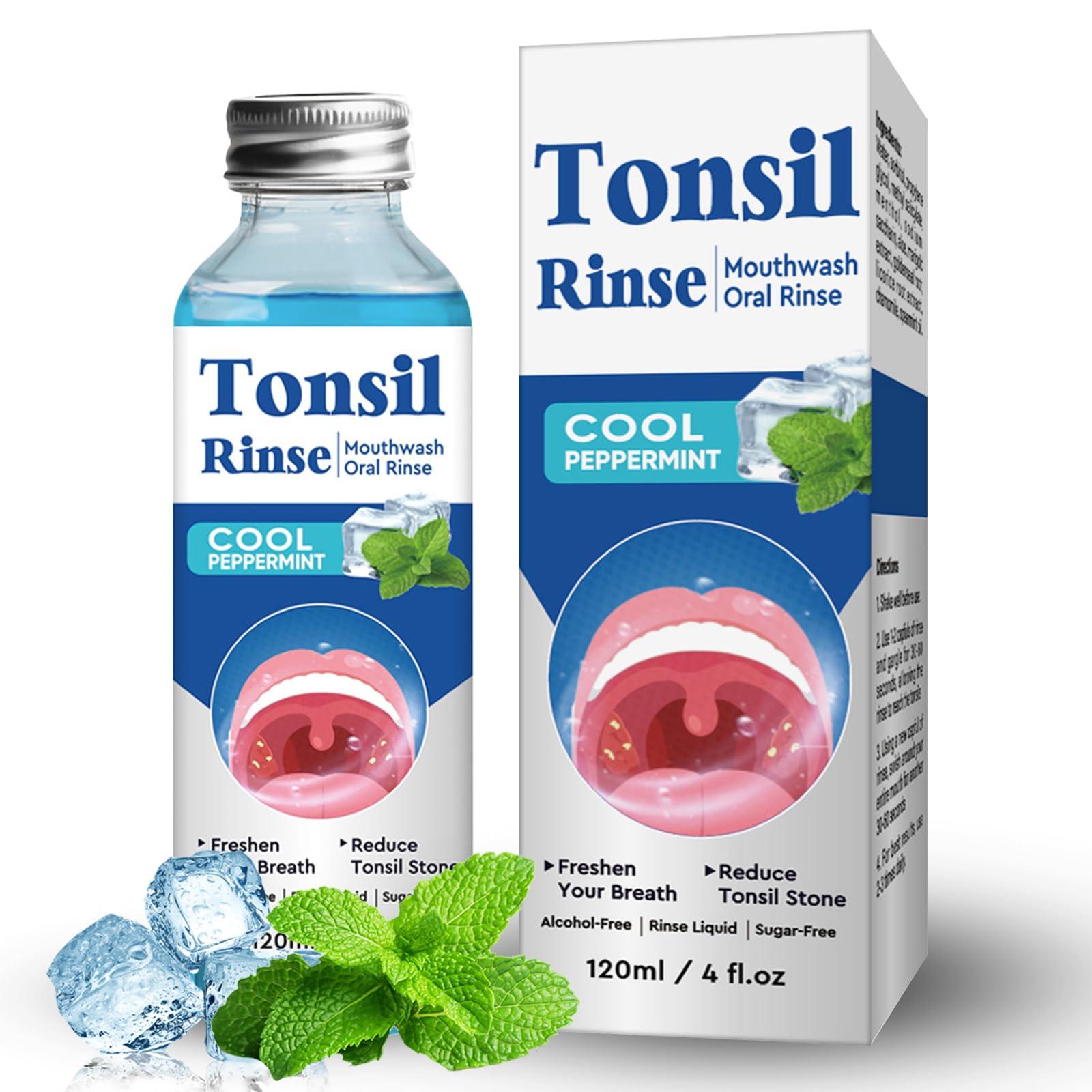 Tonsil Stone Remover, Nature Tonsil Stone Mouthwash or Oral Rinse Liquid to Remove Bad Breath, Soothe Dry Mouth & Fresh Breath, Tonsil Stone Removal Liquid, 4Fl Oz