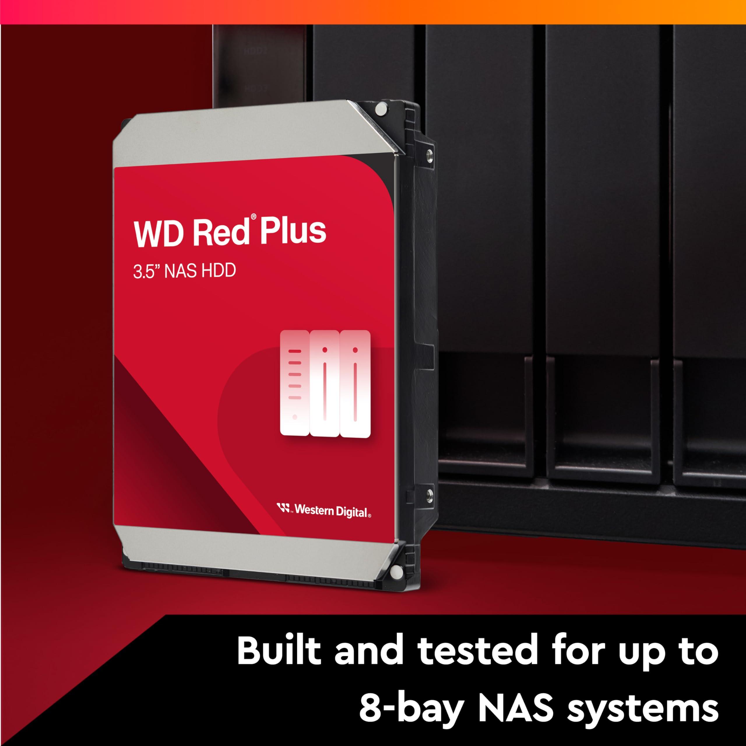 Western Digital 4TB WD Red Plus NAS Internal Hard Drive HDD - 5400 RPM, SATA 6 Gb/s, CMR, 256 MB Cache, 3.5" -WD40EFPX - Image 3