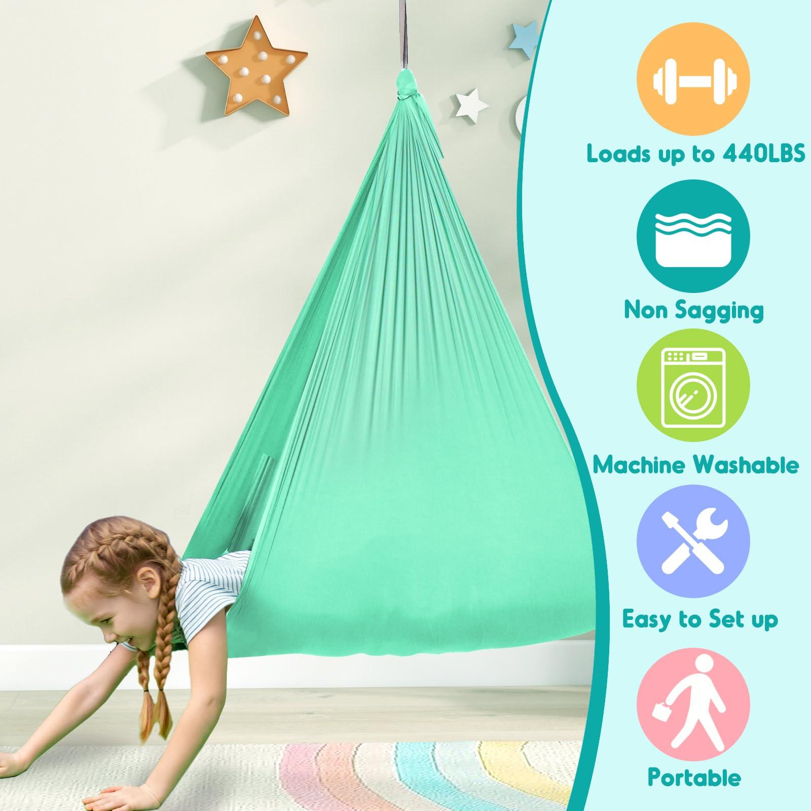 Chihee Sensory Swing Therapy Swing Hammock Indoor Outdoor for Kids,Hardware Included,Soft Breathable Nylon Cuddle Swing Joy Hammock for Child Adult with Autism,ADHD,Aspergers,Sensory Integration - Image 3