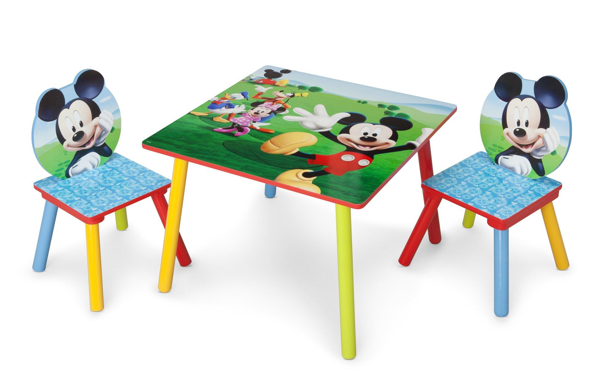Delta Children - Disney Mickey Mouse Kids Table and Chair Set 3- Piece Set (2 Chairs Included) - Ideal for Arts & Crafts, Snack Time, Homework & More, Pink