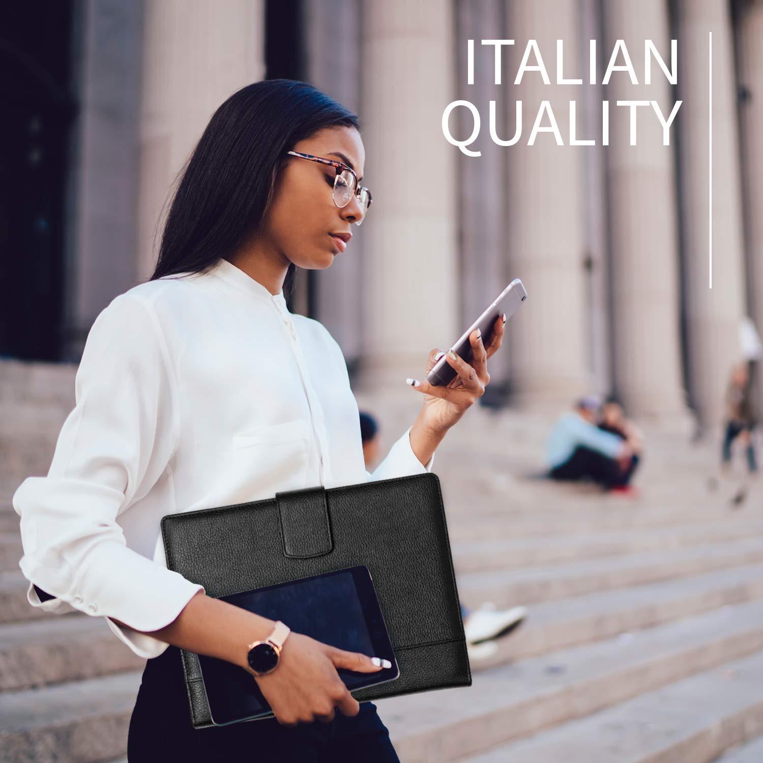 Maruse Italian Leather Executive Padfolio, Folder Organizer with Magnetic Closure and Writing Pad, Handmade in Italy, Black - Image 7