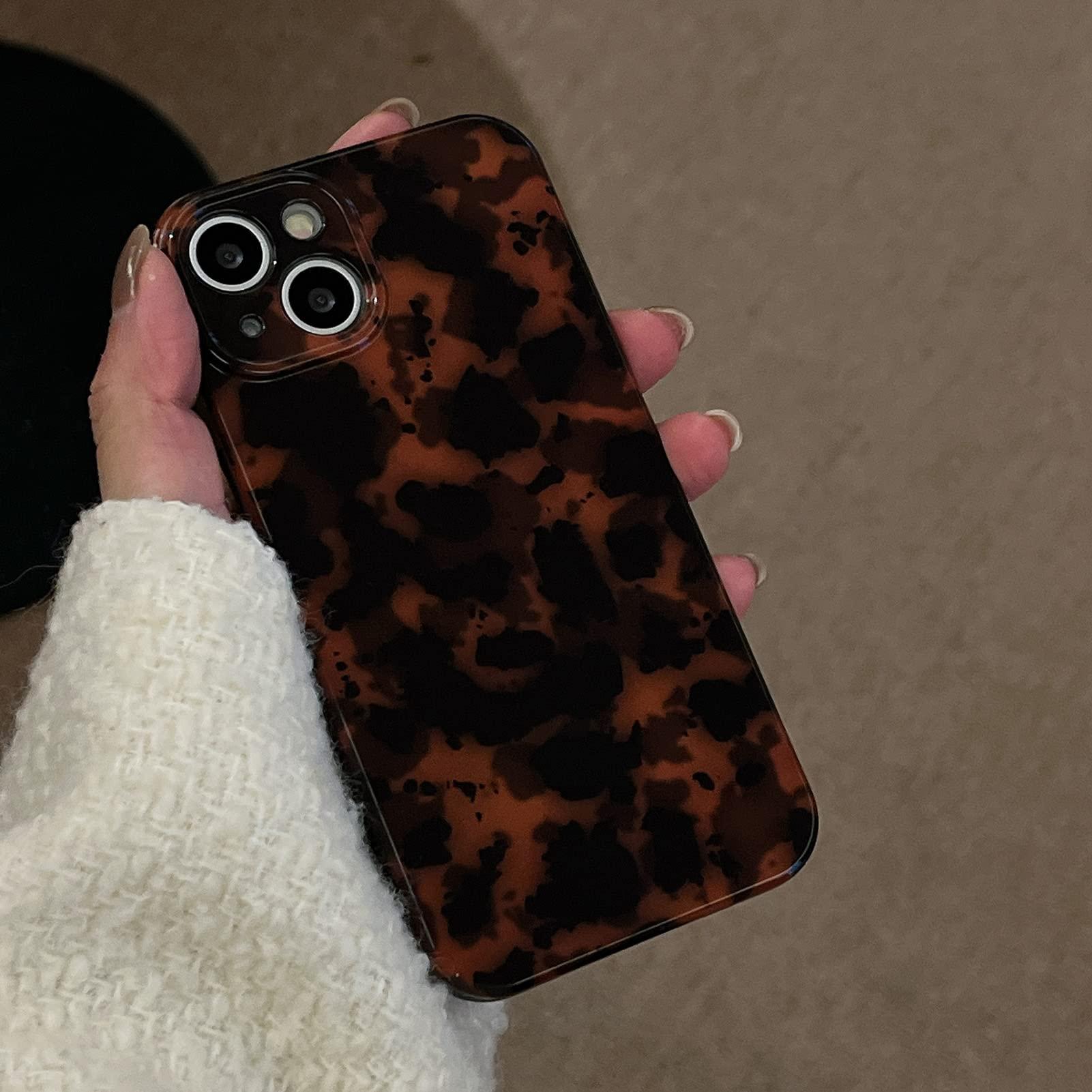 Tortoise Shell Retro Phone Case Compatible with iPhone 14 2022 Chic Amber Brown Leopard Stylish Classic Soft Slim Protective Cover for iPhone14 6.1inch - Image 5