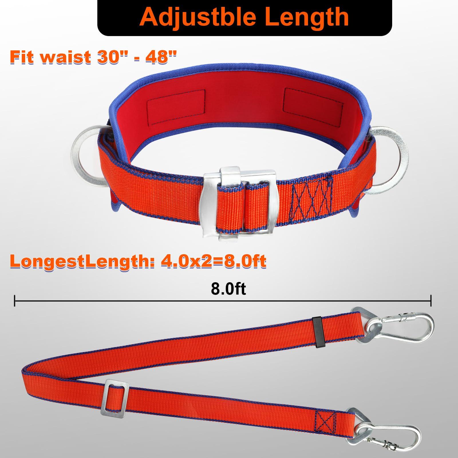 Trsmima Safety Belt with Adjustable Lanyard and Updated Waist Pad - Tree Climbing Belt Harness - Safety Lanyard Fall Protection- Fall Arrest Kite Climbing Lanyard,Ladder Safety Harness - Image 2
