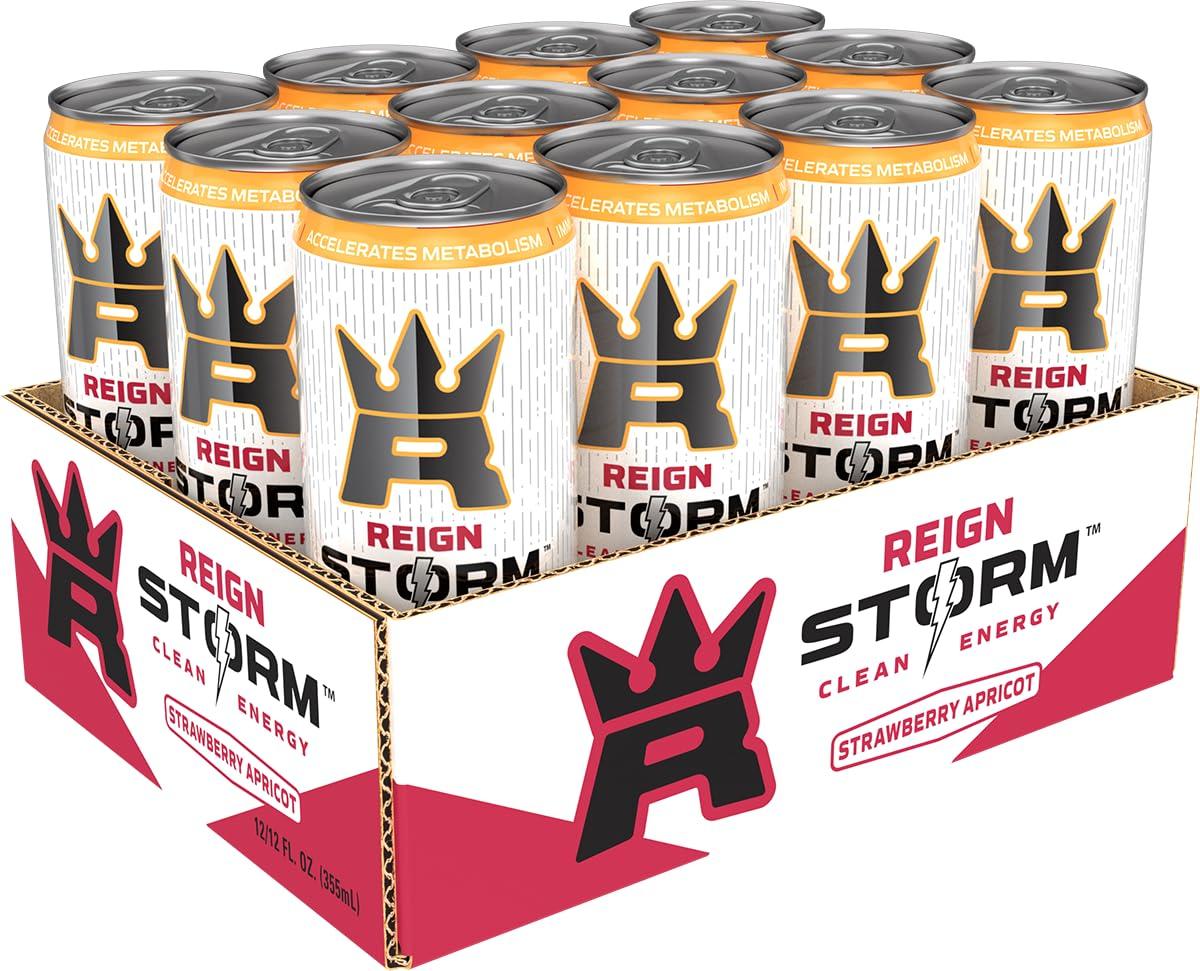 REIGN Storm, Strawberry Apricot, Fitness & Wellness Energy Drink, 12 Fl Oz (Pack of 12) - Image 3