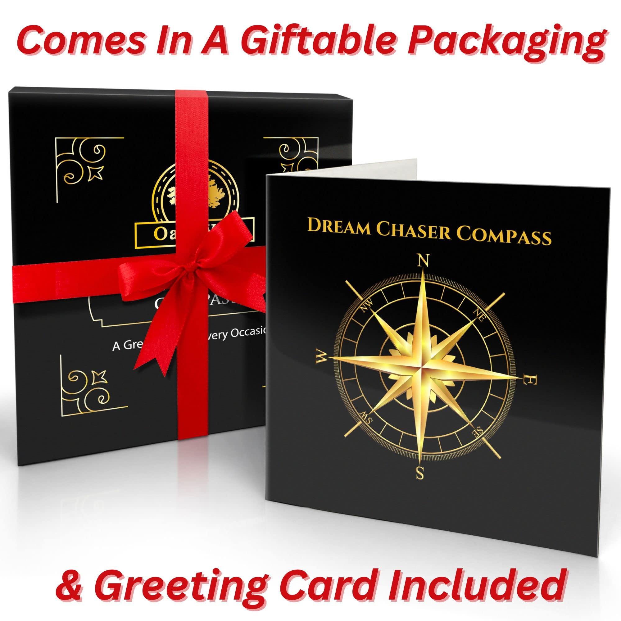 The Dream Chaser Compass in Wooden Box - 2025 Graduation Gifts for Him, College, High School, Birthday Gift Idea for Son, Boys, Daughter - Greeting Card Included, Inspirational, Motivational Present - Image 5