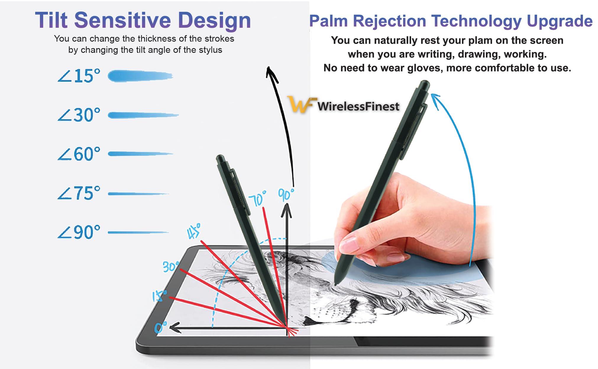 EMR Stylus With Eraser Pencil For Remarkable 2 Pen Wacom One Drawing Tablets Onynx Boox Scribe Supernote EMR Devices + Extra Titanium Alloy Metal Tips Nib + Palm Rejection & Tilt Support+4096 Pressure - Image 5