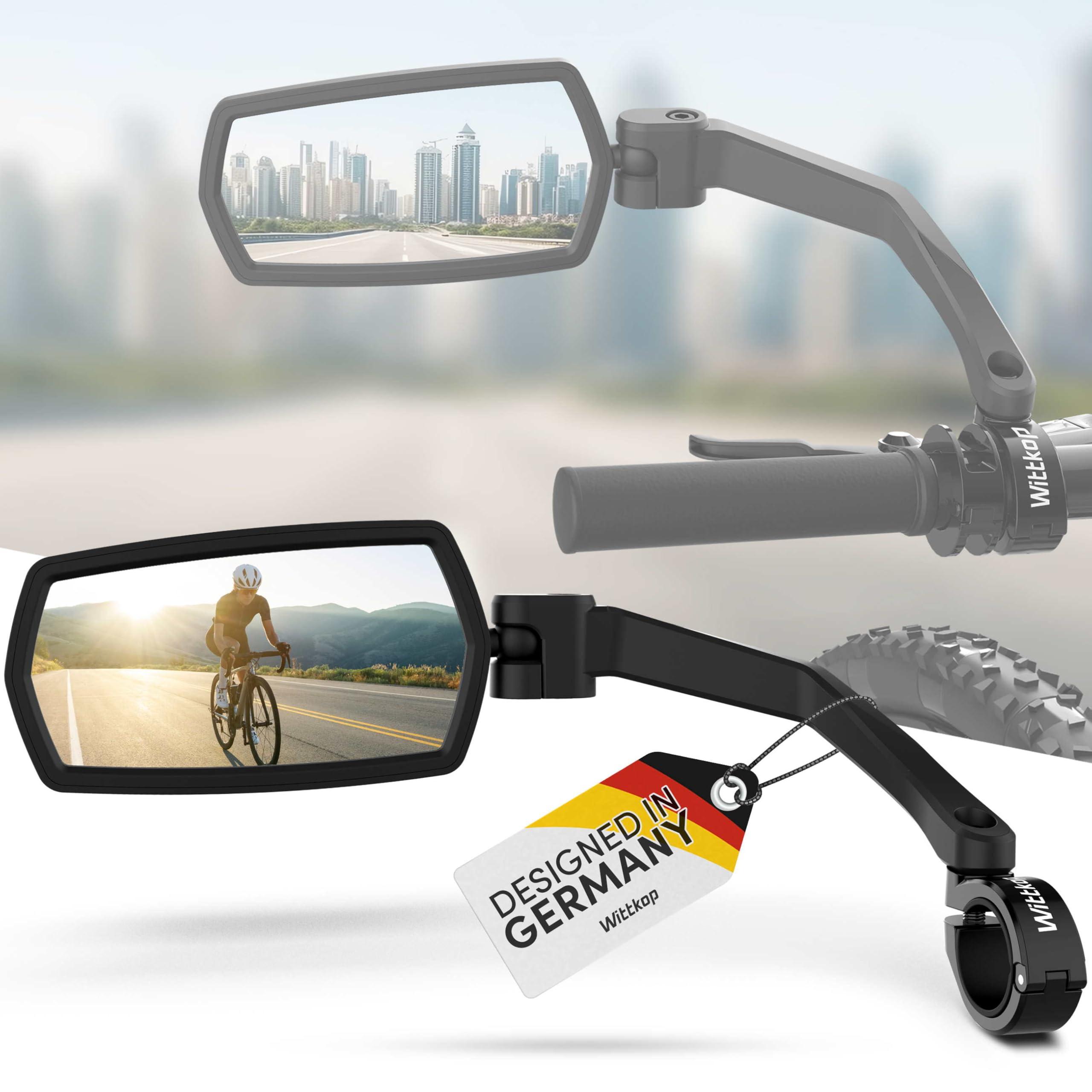 WITTKOP Bike mirror | Large HD field of vision | 360° rotatable & foldable | Mounting above & below | Break-proof & durable | ebike accessories, bike mirror handlebar mount, bicycle mirrors - Image 8