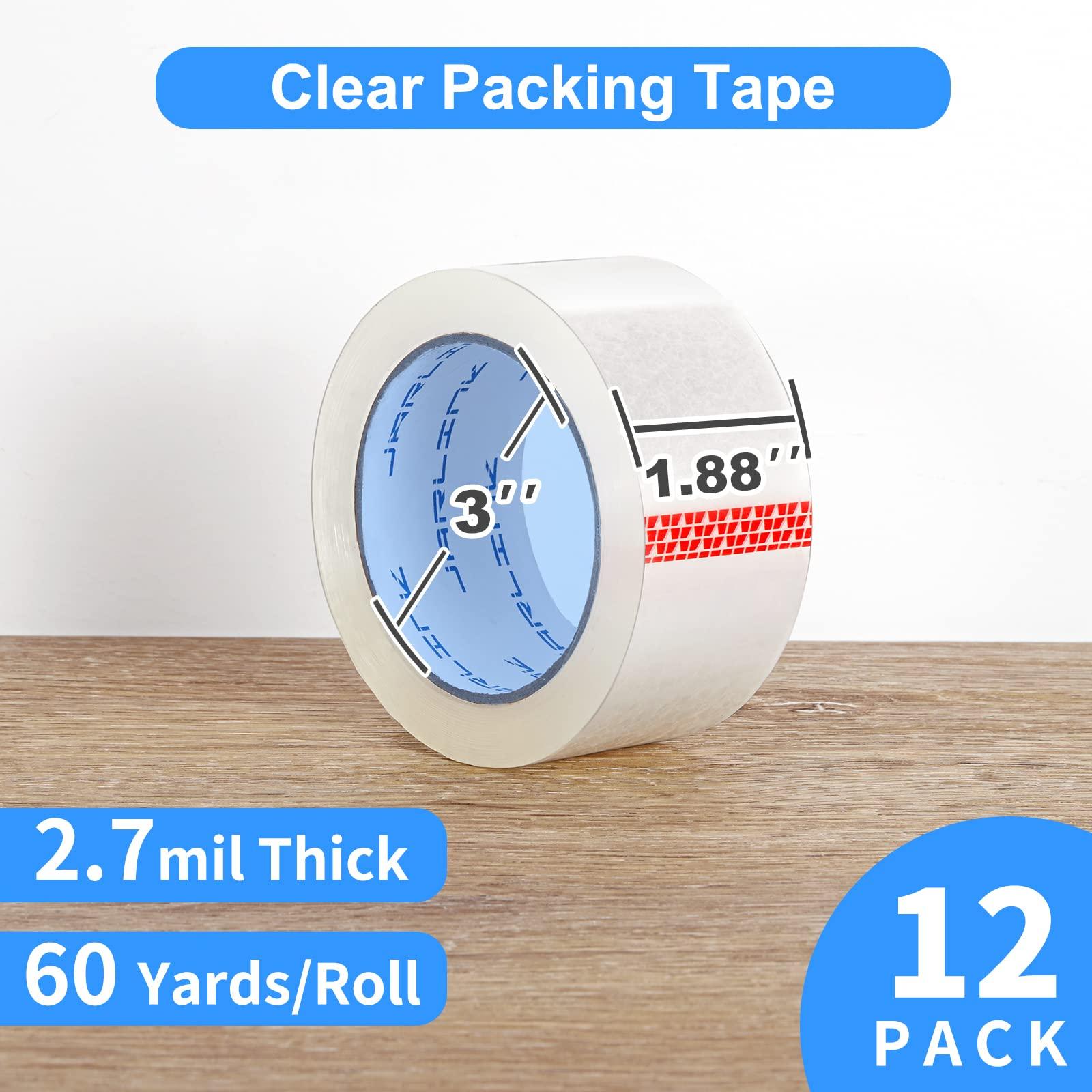 JARLINK Clear Packing Tape (12 Rolls), Heavy Duty Packaging Tape for Shipping Packaging Moving Sealing, 2.7mil Thick, 1.88 inches Wide, 60 Yards Per Roll, 720 Total Yards - Image 3