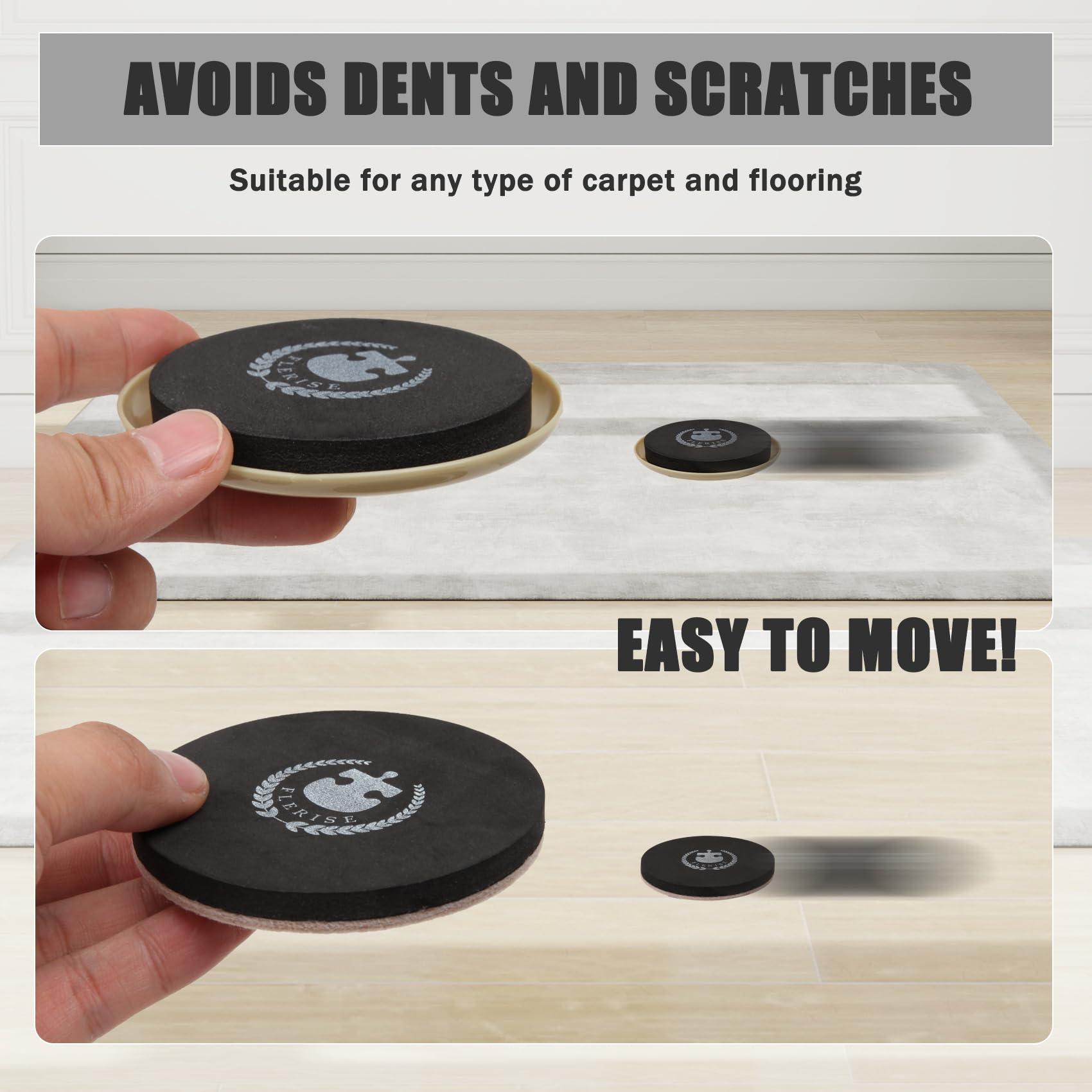 Round Furniture Moving Kit (16 Piece) for Carpeted and Hard Floor Surfaces Felt Pads Suitable for All The Furniture Sliders - Image 4
