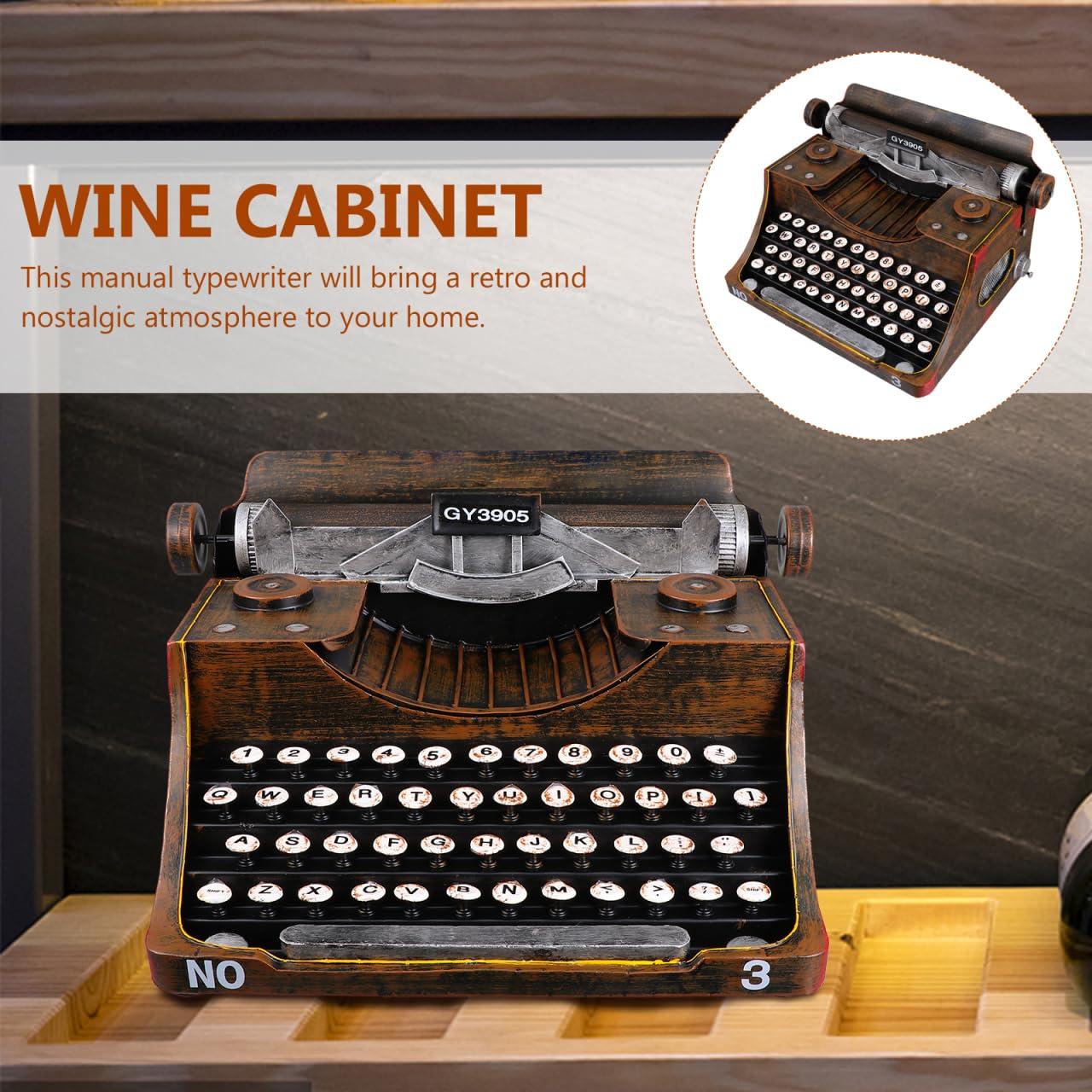 FOMIYES Classic Manual Typewriter Model Vintage Typewriter Figurine Iron Art Typewriter Ornament European Style Statue for Cafe Bar Home Wine Cabinet Decor Photo Prop Black - Image 9