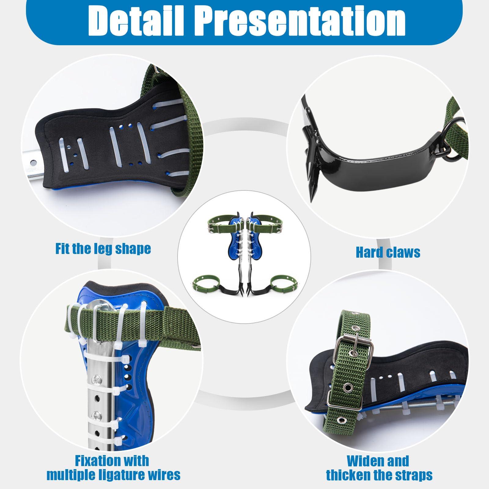 MAHOOMMAKH Tree Climbing Spikes, Tree Climbing Gear with Adjustable Climbing Belt- Tree Climbing Equipment for Tree Work, Picking Fruit, Outdoor - Image 3