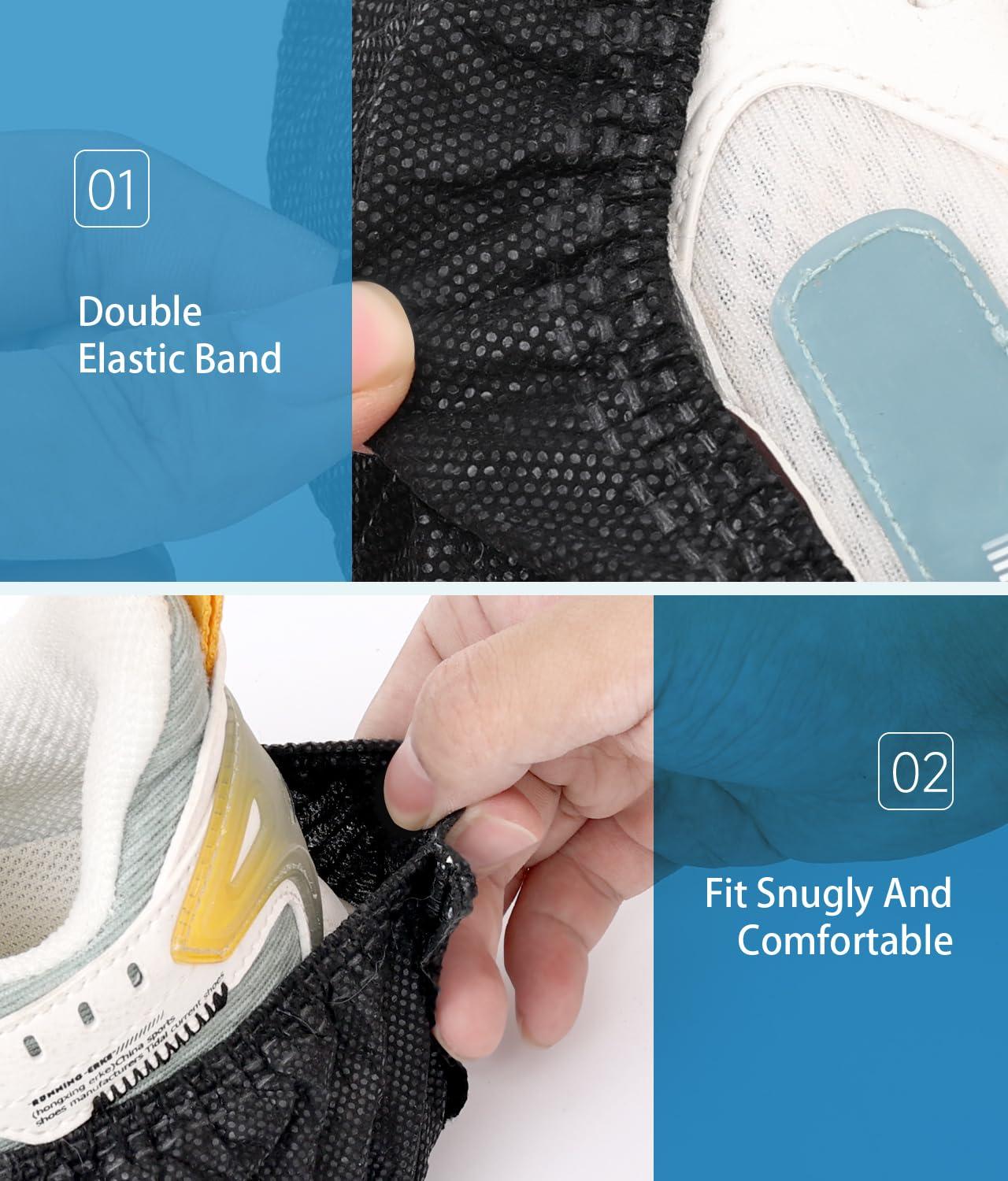 100 Pack Shoe Covers Disposable Shoe Booties With High Quality,Thick, Durable, Breathable, Non-Slip, Recyclable Non Woven Stretchable Boot Covers,Shoe and floor Protector,Fits Virtually Most Shoes - Image 3