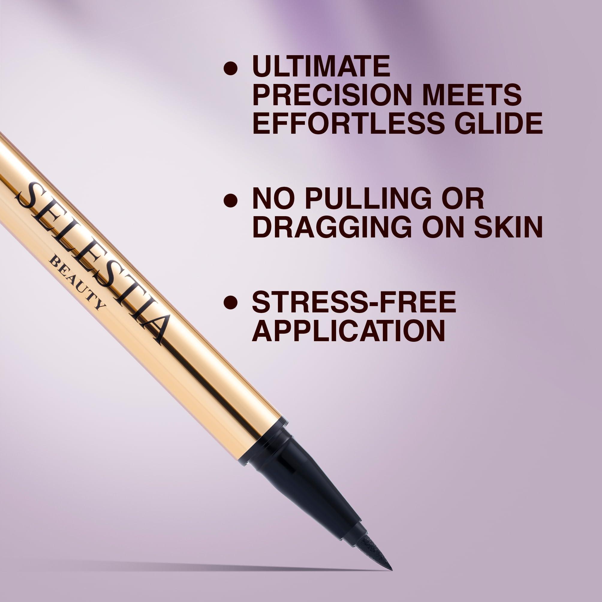 SELESTIA BEAUTY Black Liquid Eyeliner Pencil Queen Cobra – Long-Lasting & Waterproof – Quick-Drying, No Flaking – Thin Applicator & Intense Color – 0.016 fl.oz - Image 6