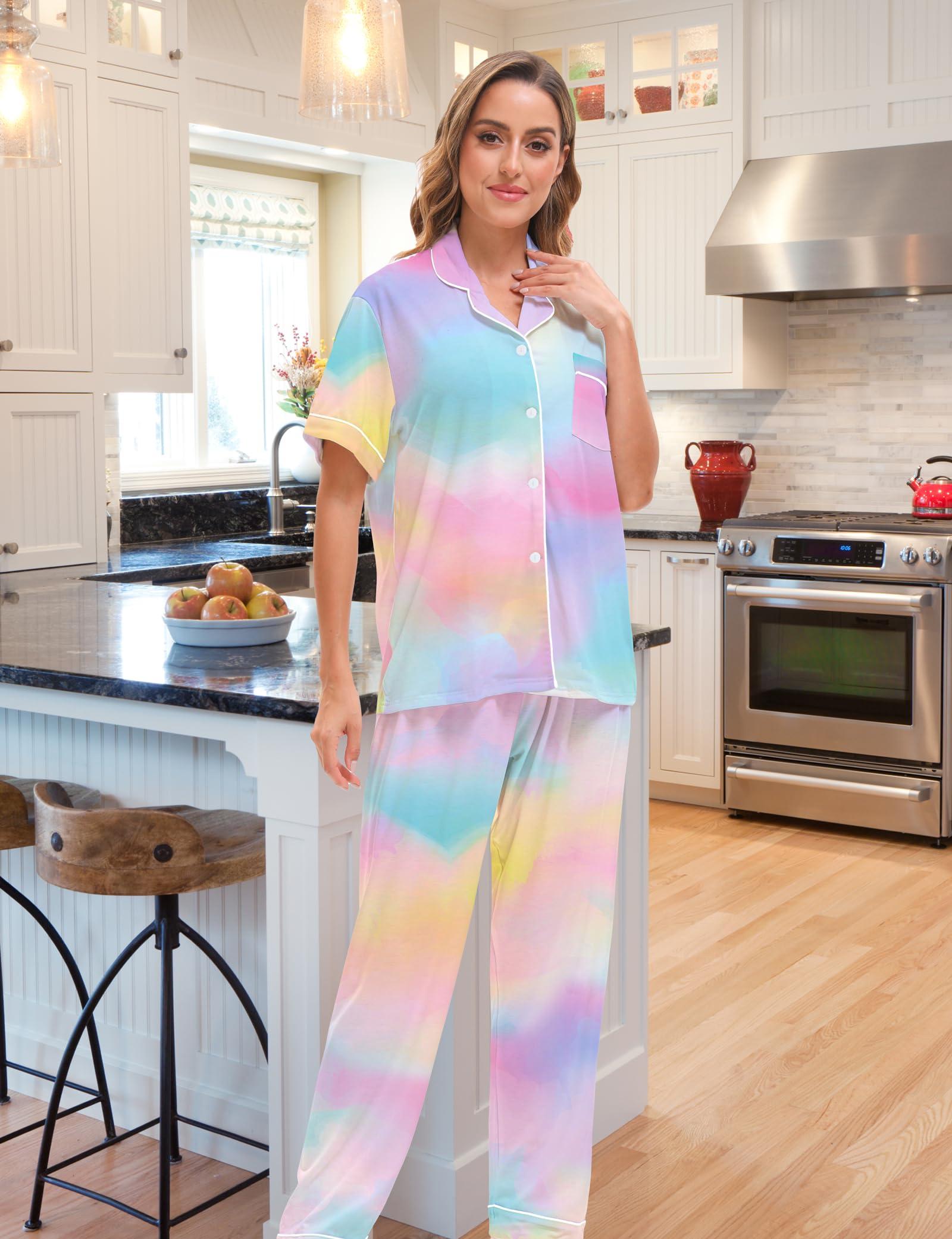 MORFORU 3 Piece Button Up Pajamas for Women Set Soft Pajama Shorts Pants Short Sleeve Pjs Sleepwear Pj Lounge Sets - Image 3