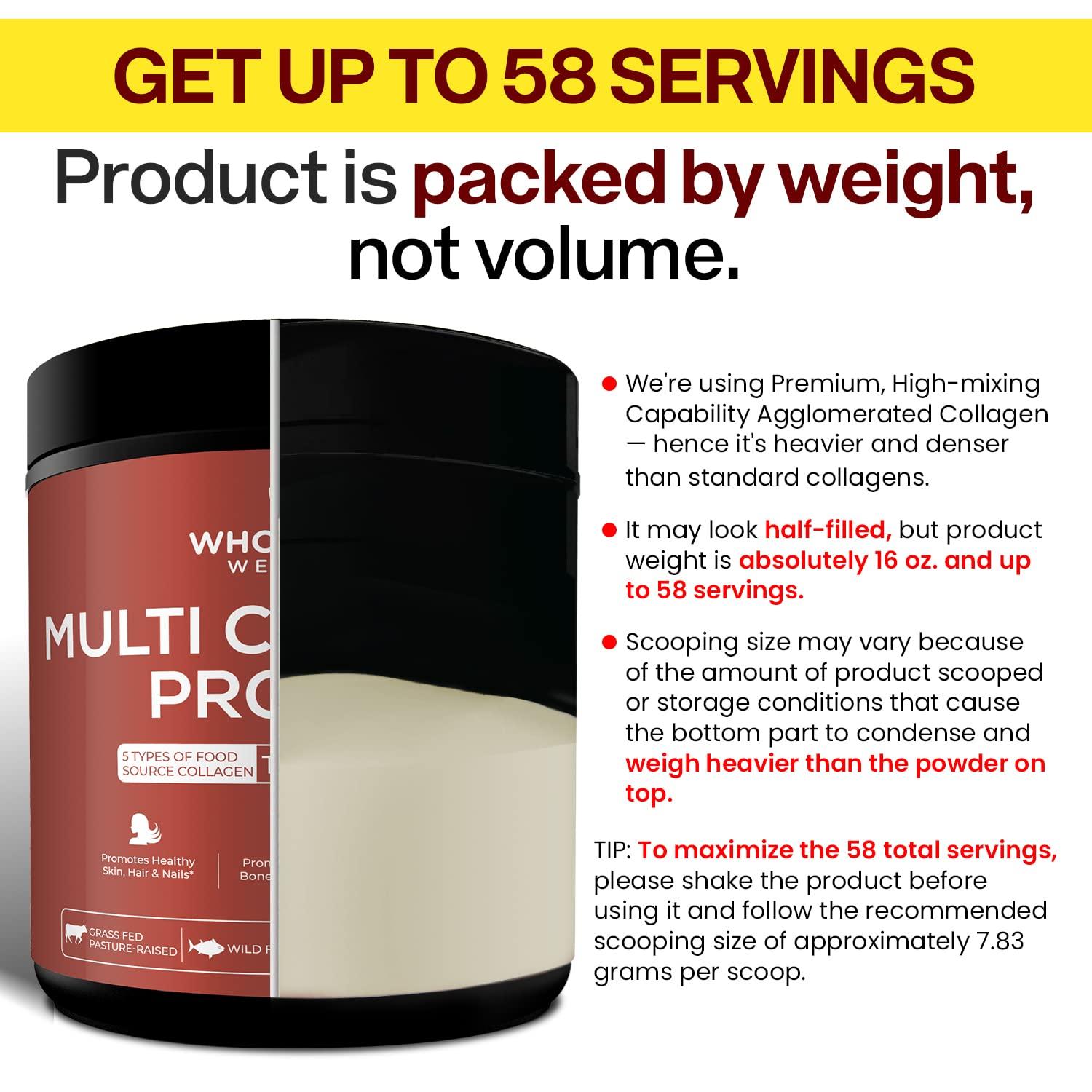 Wholesome Wellness Multi Collagen Protein Powder Hydrolyzed (Type I II III V X) Grass-Fed All-in-One Super Bone Broth + Peptides - Premium Blend of Beef, Chicken, Wild Fish, Eggshell, 58 Servings - Image 9