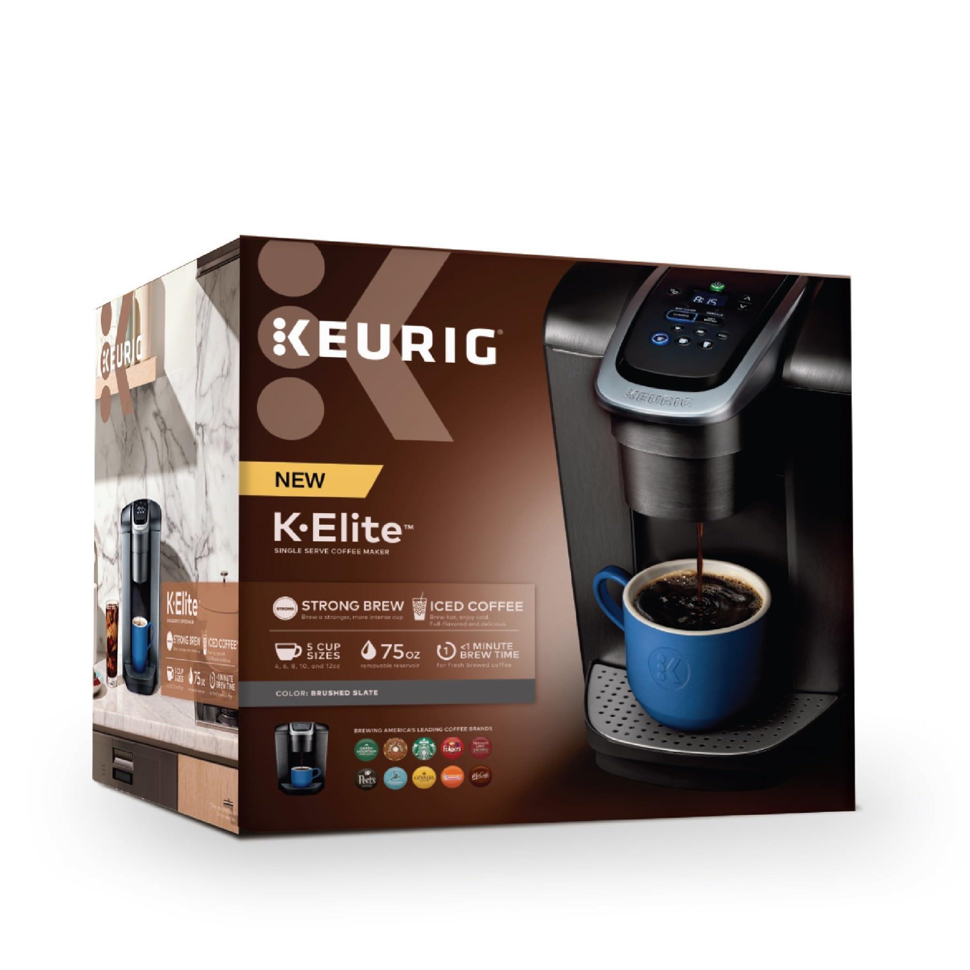 Keurig K-Elite Single Serve K-Cup Pod Coffee Maker, with Strength and Temperature Control, Iced Coffee Capability, 8 to 12oz Brew Size, Programmable, Brushed Slate - Image 12