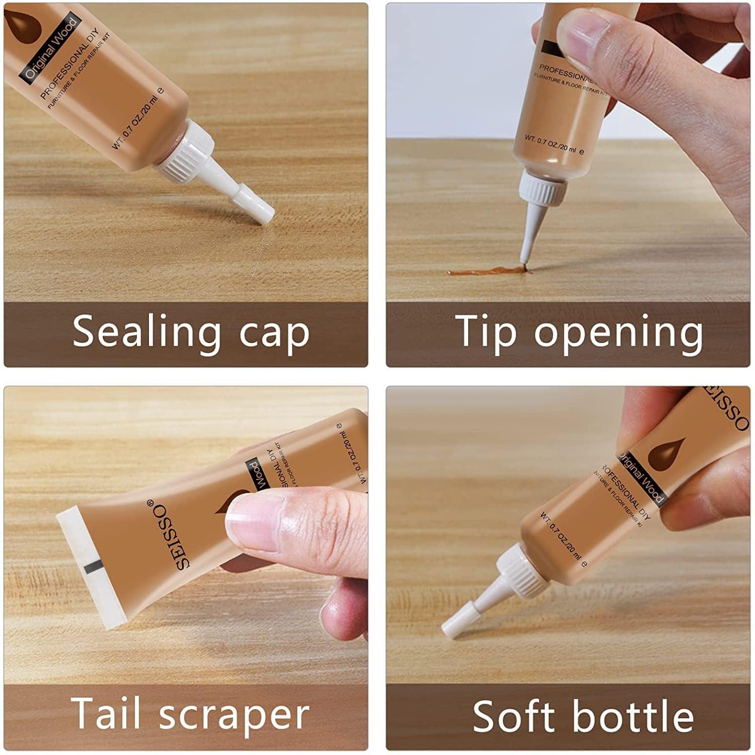 SEISSO Wood Repair Kit Touch up Paint Restore Any Wooden Furniture Stain, 12 Colors Cover Surface Scratch for Wooden Floor Table, Filler Furniture Paint Oak, Cabinet, Door, Veneer, Walnut - Image 9