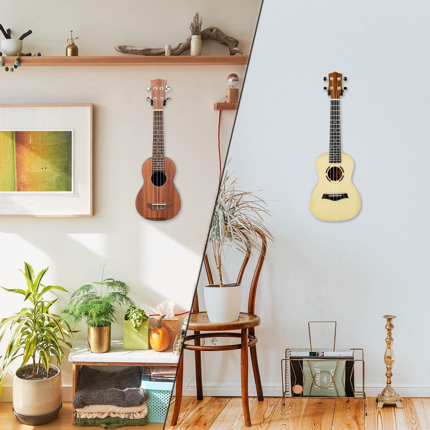Ukulele Wall Mount Hanger 2 Pack, Black Walnut Wood U-Shaped Ukulele Holder Hanger, Ukulele Wall Mount Hook for Ukulele Banjo Mandolin Concert Pineapple Soprano Tenor and Baritone - Image 8