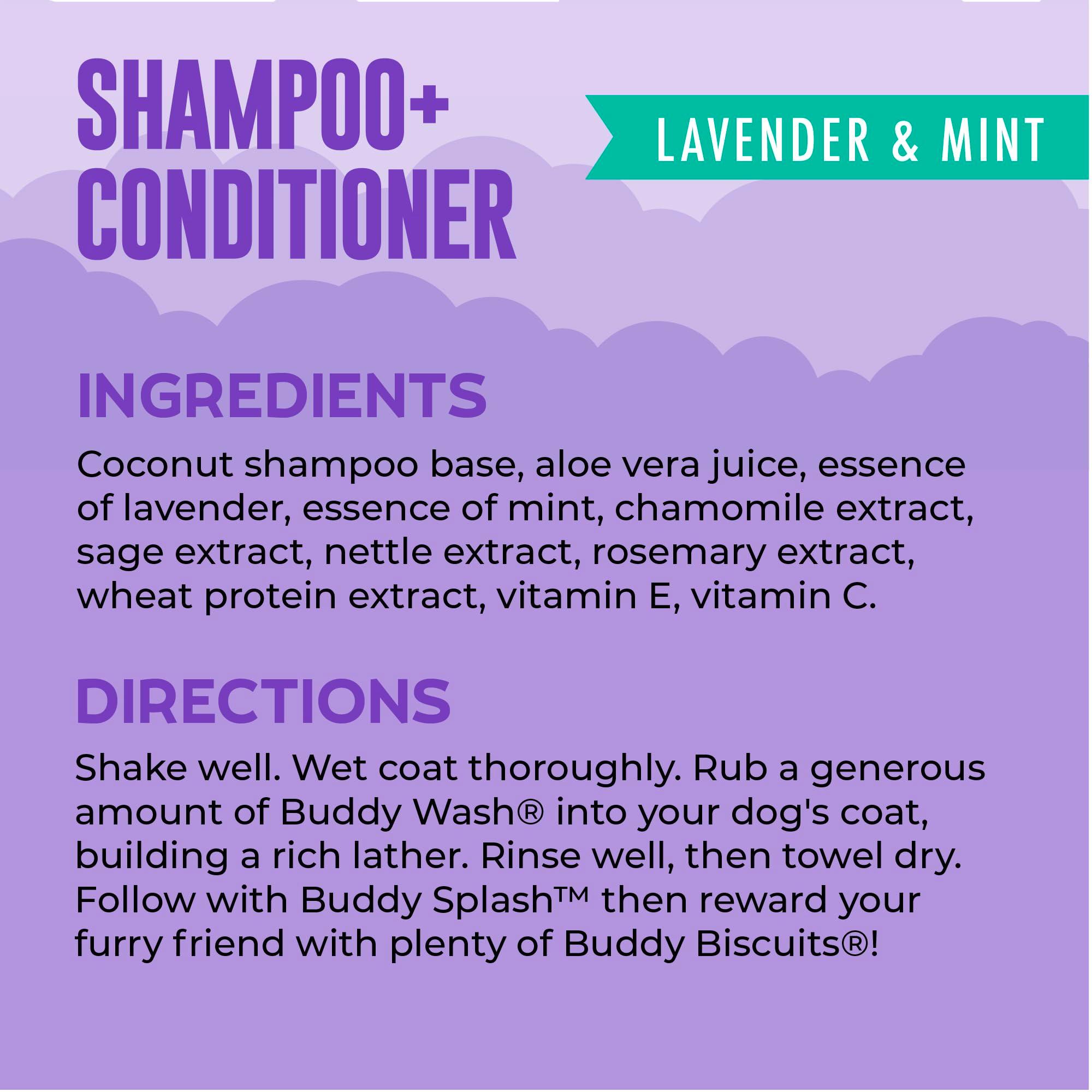 Buddy Wash 2-in-1 Dog Shampoo and Conditioner for Dog Grooming, Lavender & Mint, 1 gal. Bottle - Image 4