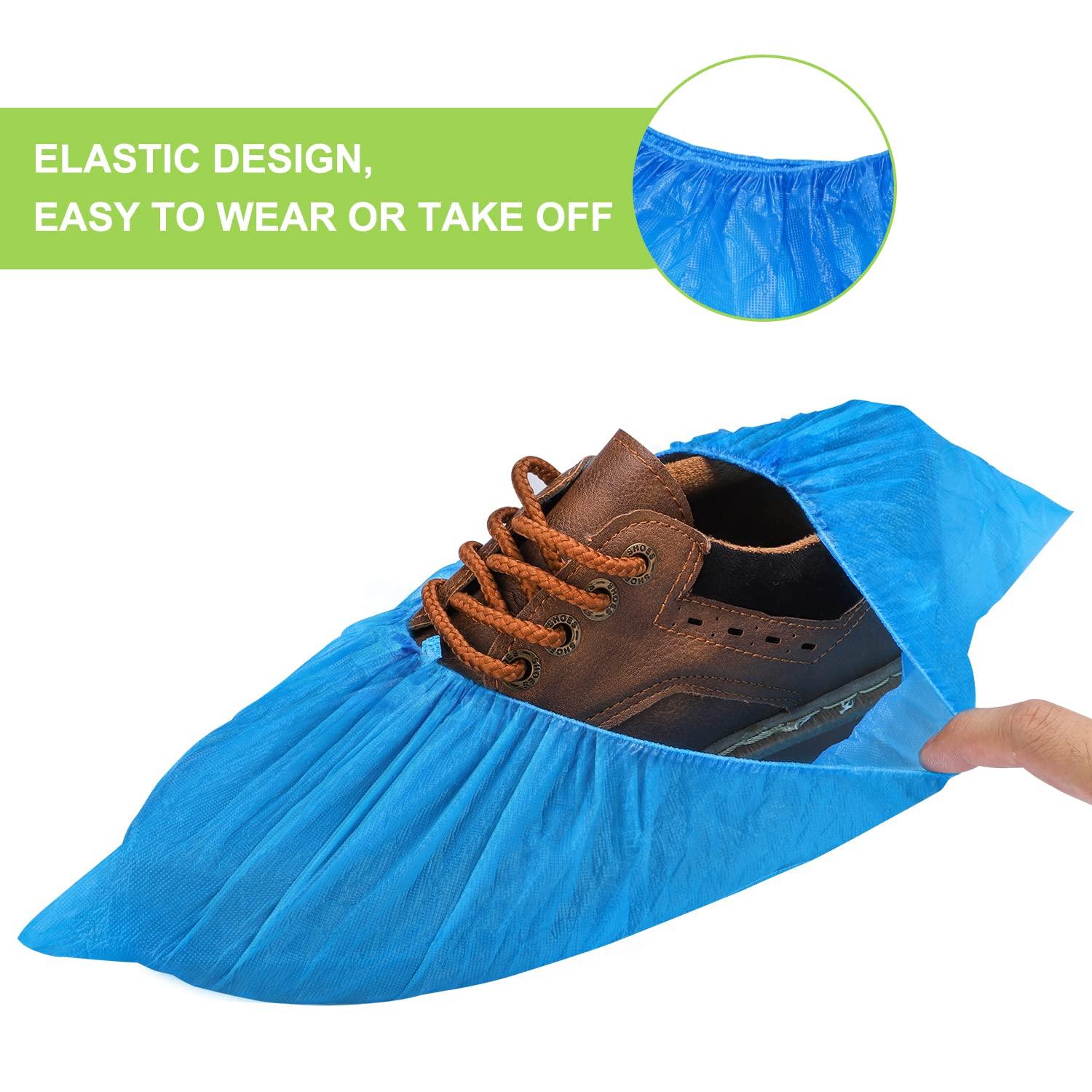 Fuxury 200 Pack (100 Pairs) Disposable Shoe Covers for Indoor, Booties for Shoes Covers Waterproof Shoe Covers Disposable Non Slip, Durable Shoes Cover and Boot Covers One Size Fits All - Image 6