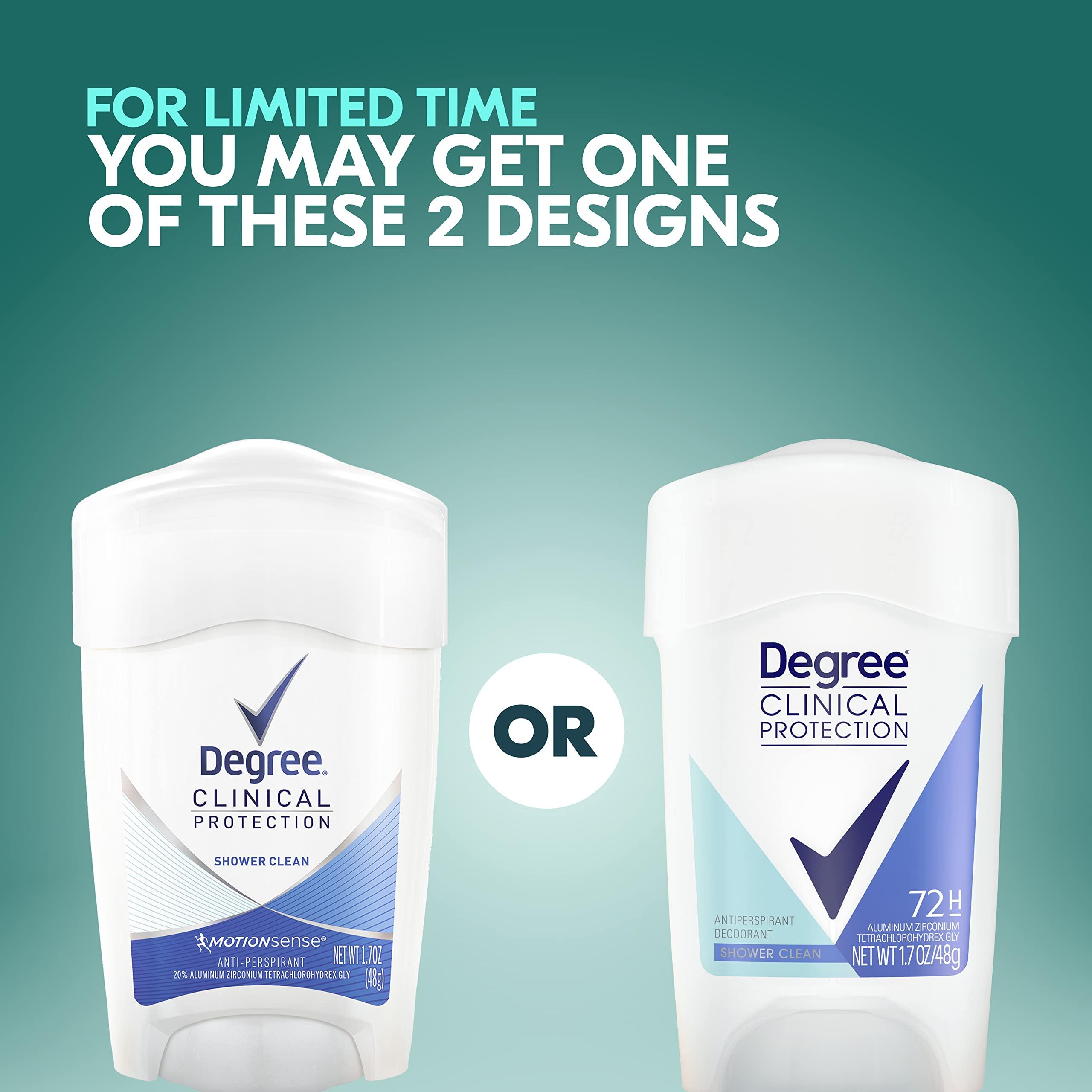 Degree Clinical Protection Antiperspirant Deodorant 72-Hour Sweat & Odor Protection Shower Clean Antiperspirant for Women 1.7 oz - Image 4