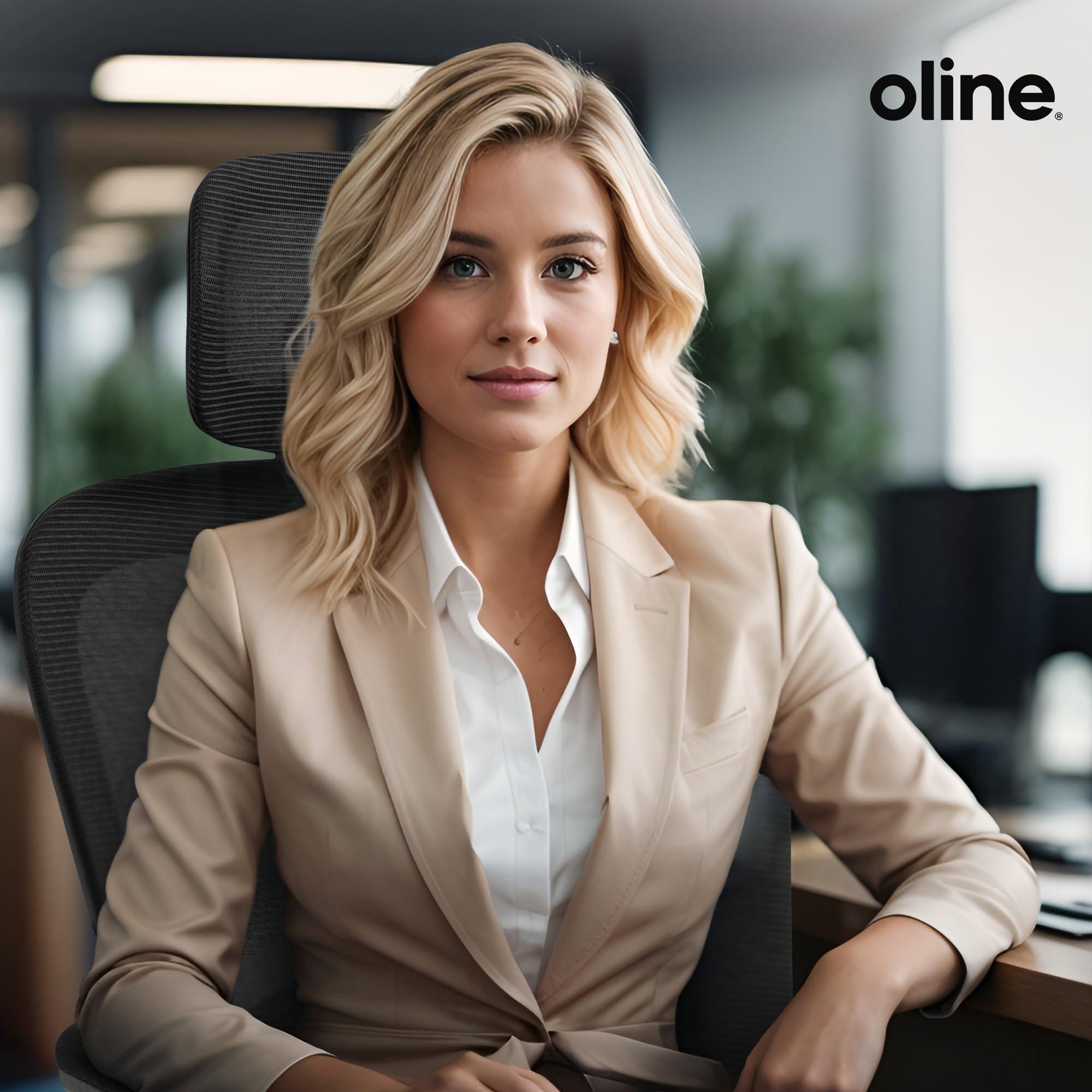 Oline ErgoAir Ergonomic Office Chair – Adjustable Lumbar Support, Flip-Up Armrests, Mesh Computer Desk Chair, Swivel Rolling Executive Gaming Chair for Home & Office (Black) - Image 2