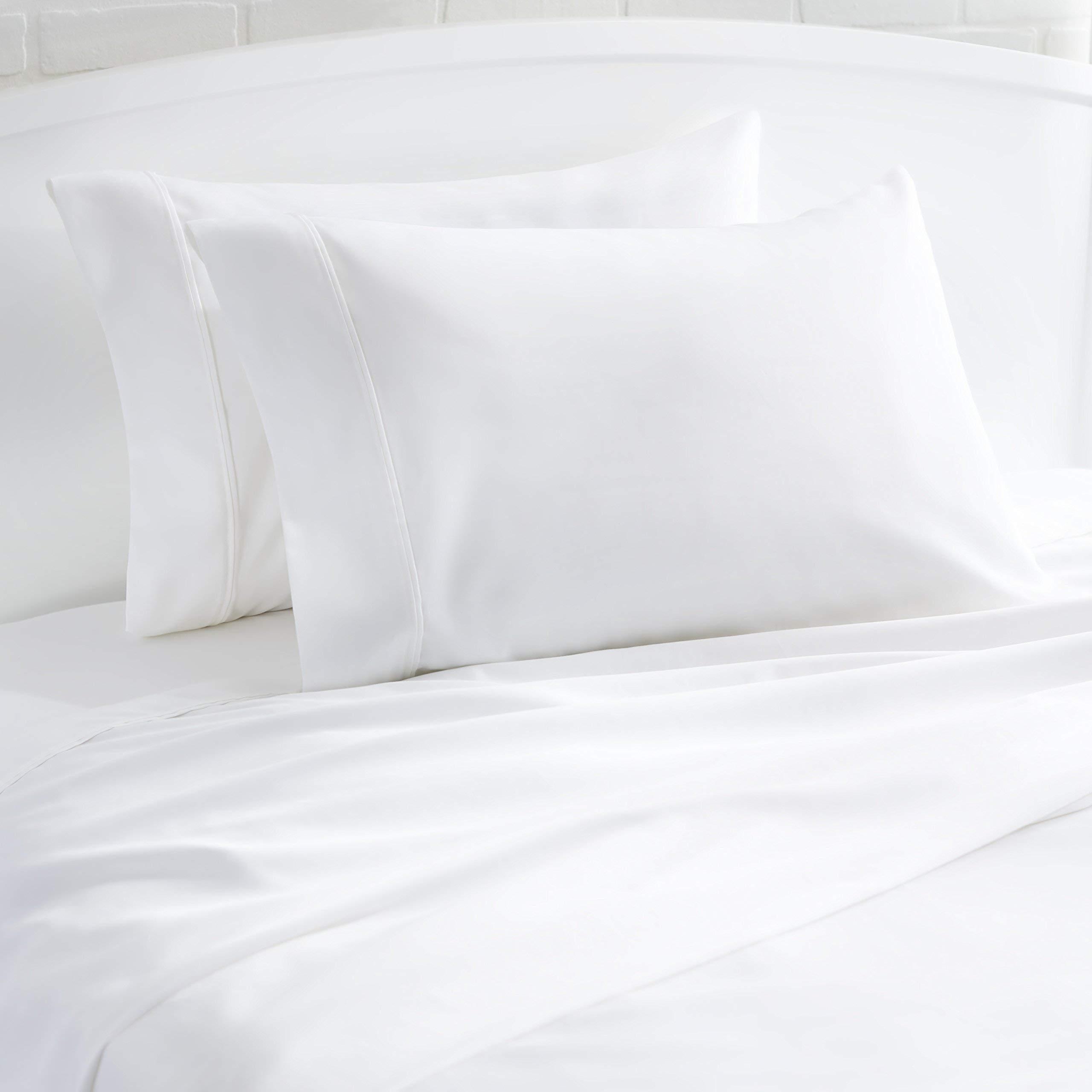 Amazon Basics 400 Thread Count Cotton Pillow Case, Standard, 30" L x 20" W, White - Set of 2, Pillows Not Included - Image 5