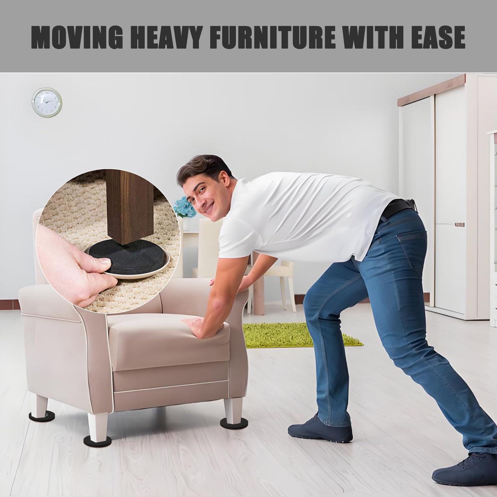 Round Furniture Moving Kit (16 Piece) for Carpeted and Hard Floor Surfaces Felt Pads Suitable for All The Furniture Sliders - Image 7
