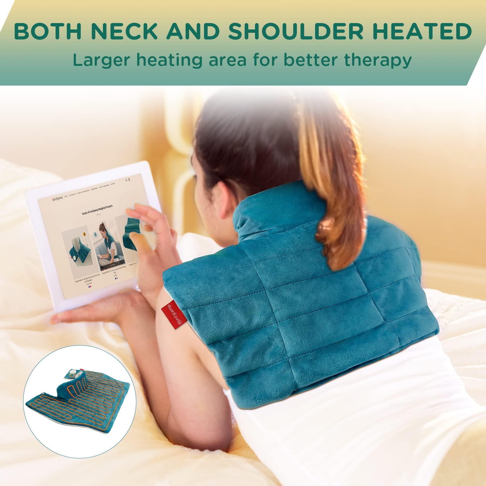 Comfytemp Heating Pad for Neck and Shoulders and Back, Father's Day Gifts, FSA HSA Eligible 2.6lb Weighted Electric Heat Pad for Pain Relief, 9 Heat Settings, Birthday Gifts for Women Men Mom Dad - Image 6