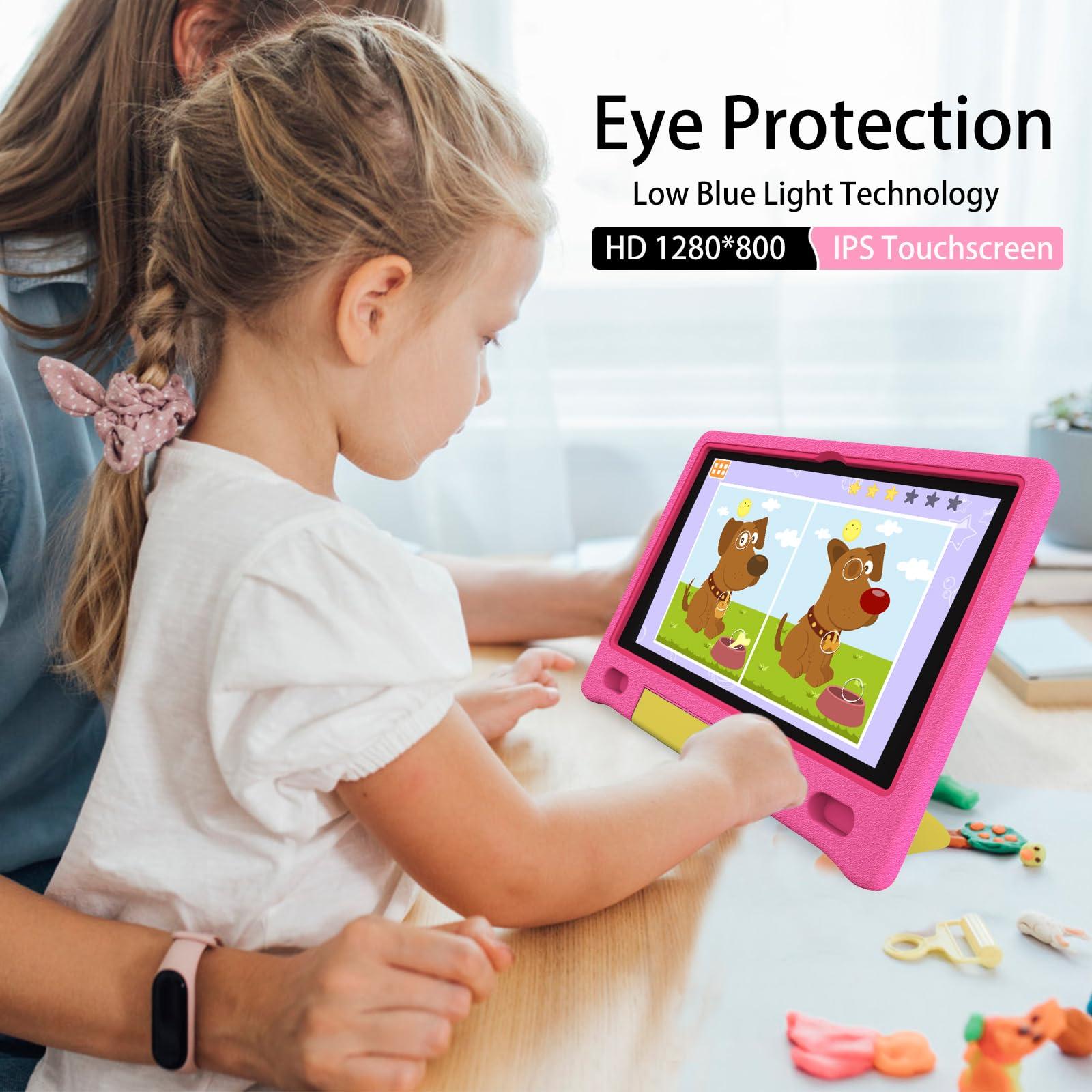 VNEIMQN Kids Tablet, 10.1 Inch Tablet for Kids, Android 14, 64GB, Octa-Core CPU, WiFi, Big Battery, Kids Conten, Parental Control, HD Display Children Age 3-12, Bluetooth, Pink Shockproof Case - Image 7