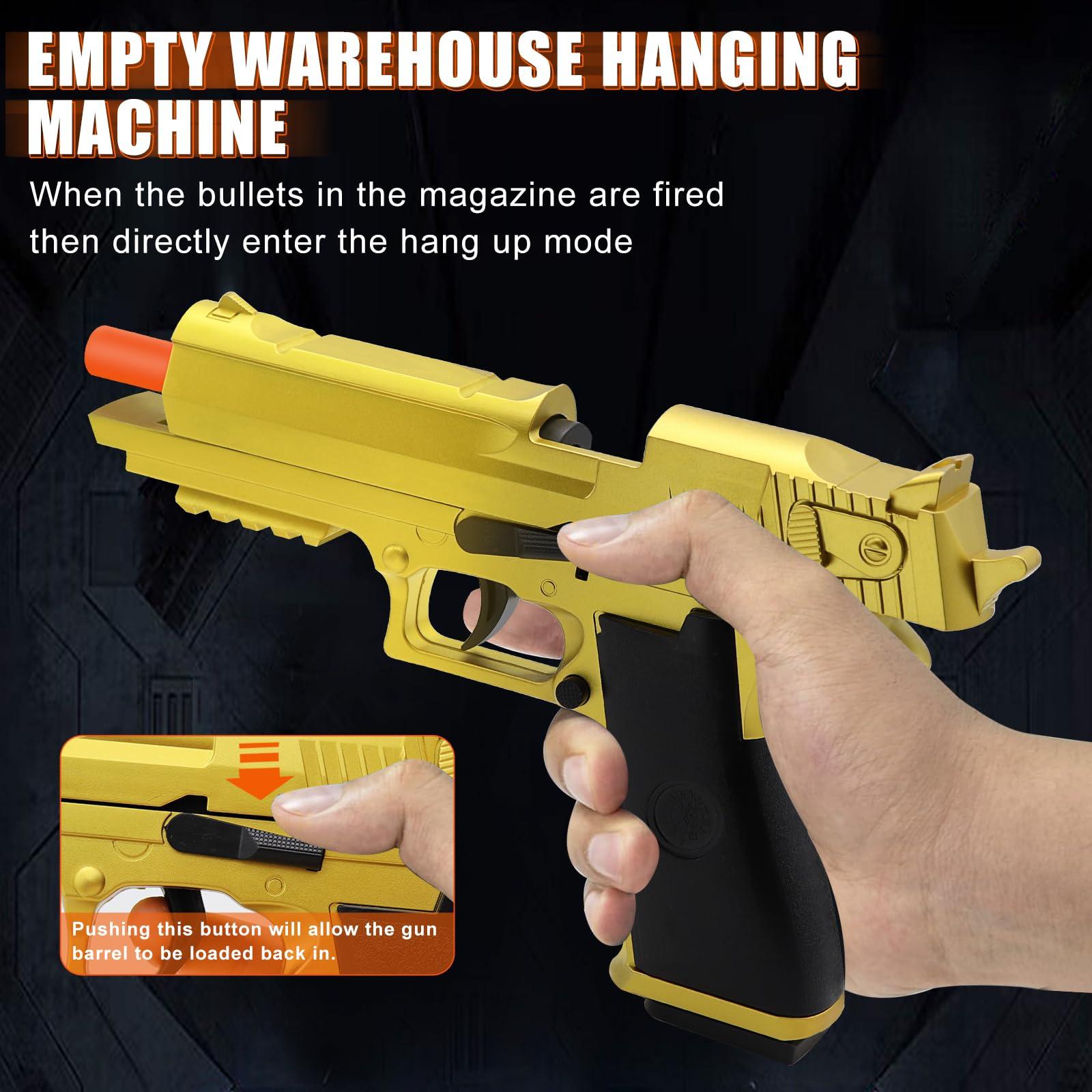 BlingCnsy Toy Gun Pistol Fidget Toys, Soft Bullet Shell Ejecting Automatic, Gold Toy for Boys, Realistic Play for Kids Adults, Boy Gifts for Birthday Halloween Christmas Age 8+ - Image 6