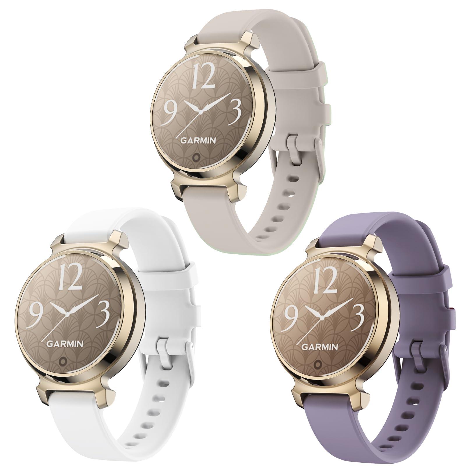 ViCRiOR 3 Pack Watch Bands Compatible with Garmin Lily 2 Smart Watch, Quick Release Soft Silicone Replacement Women Band Strap for Garmin Lily 2