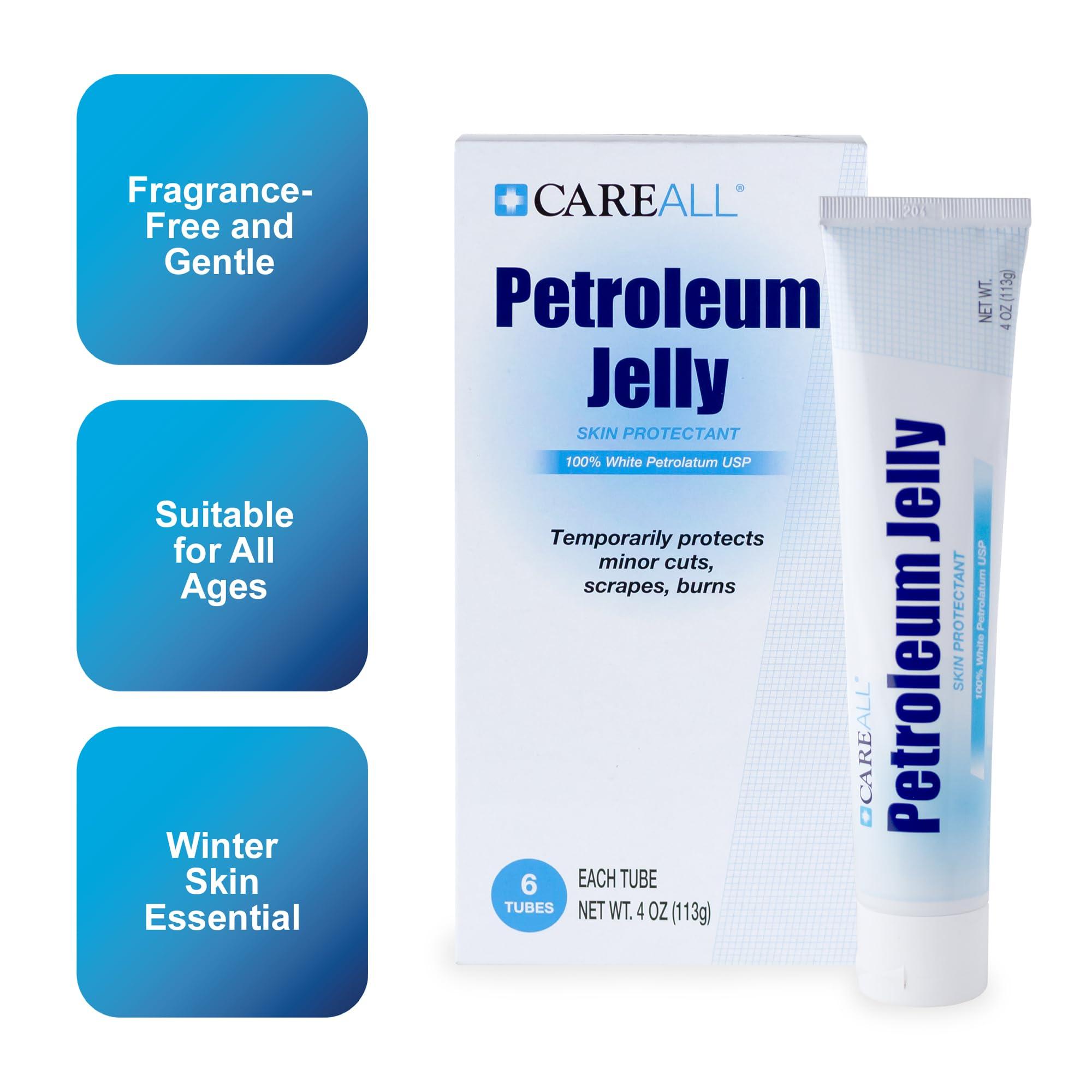 CareALL Petroleum Jelly 4 Oz. Tube (6 Pack), Unscented, 100% Pure White Petrolatum Jelly USP, Moisturizer for Dry Cracked Skin and Lips, Protectant for Minor Cuts, Scrapes, Burns. - Image 2