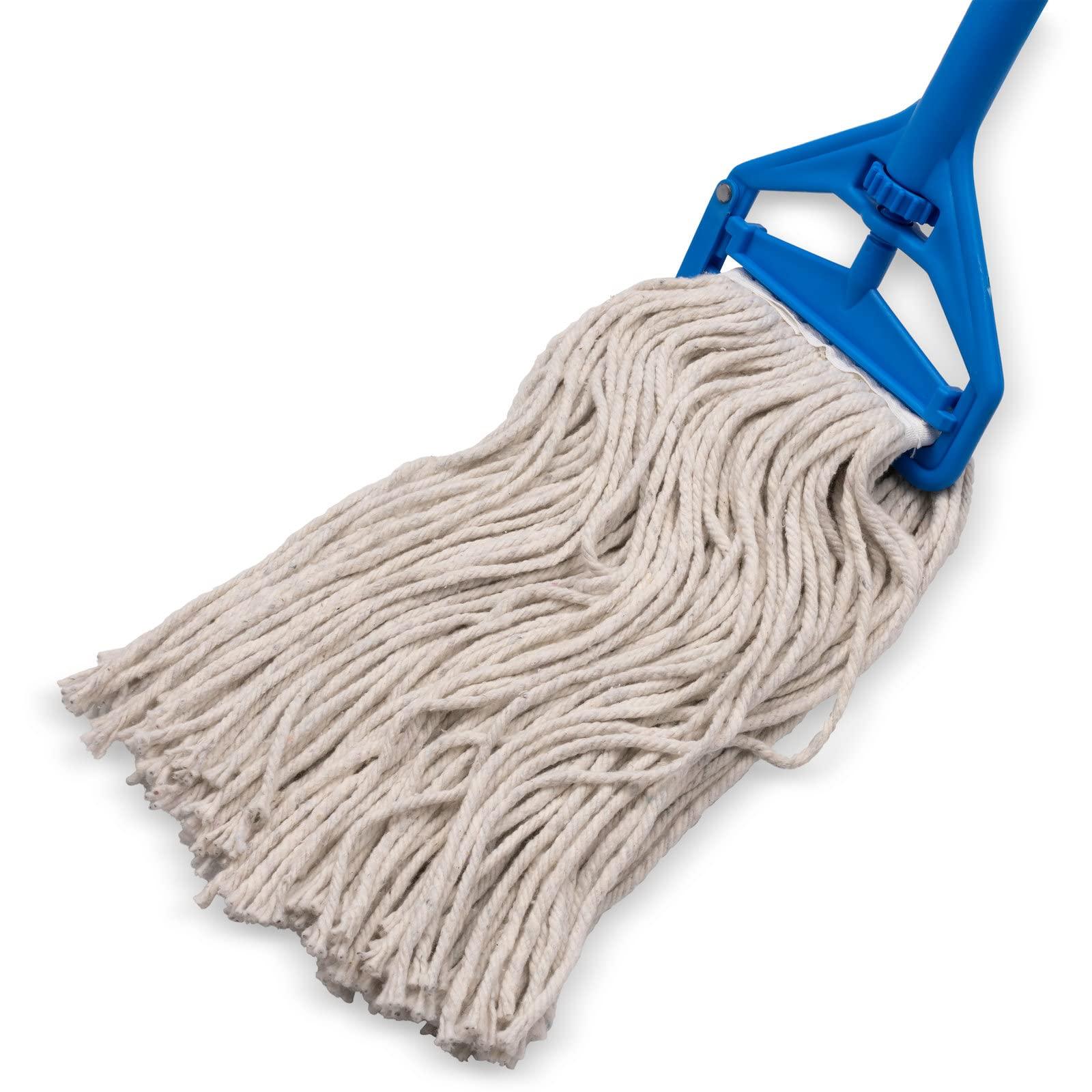 SPARTA Flo-Pac Cotton Mop Head, Cut-End, Narrow Band with White Band for Organized Cleaning, 32 Inches, Tan - Image 4