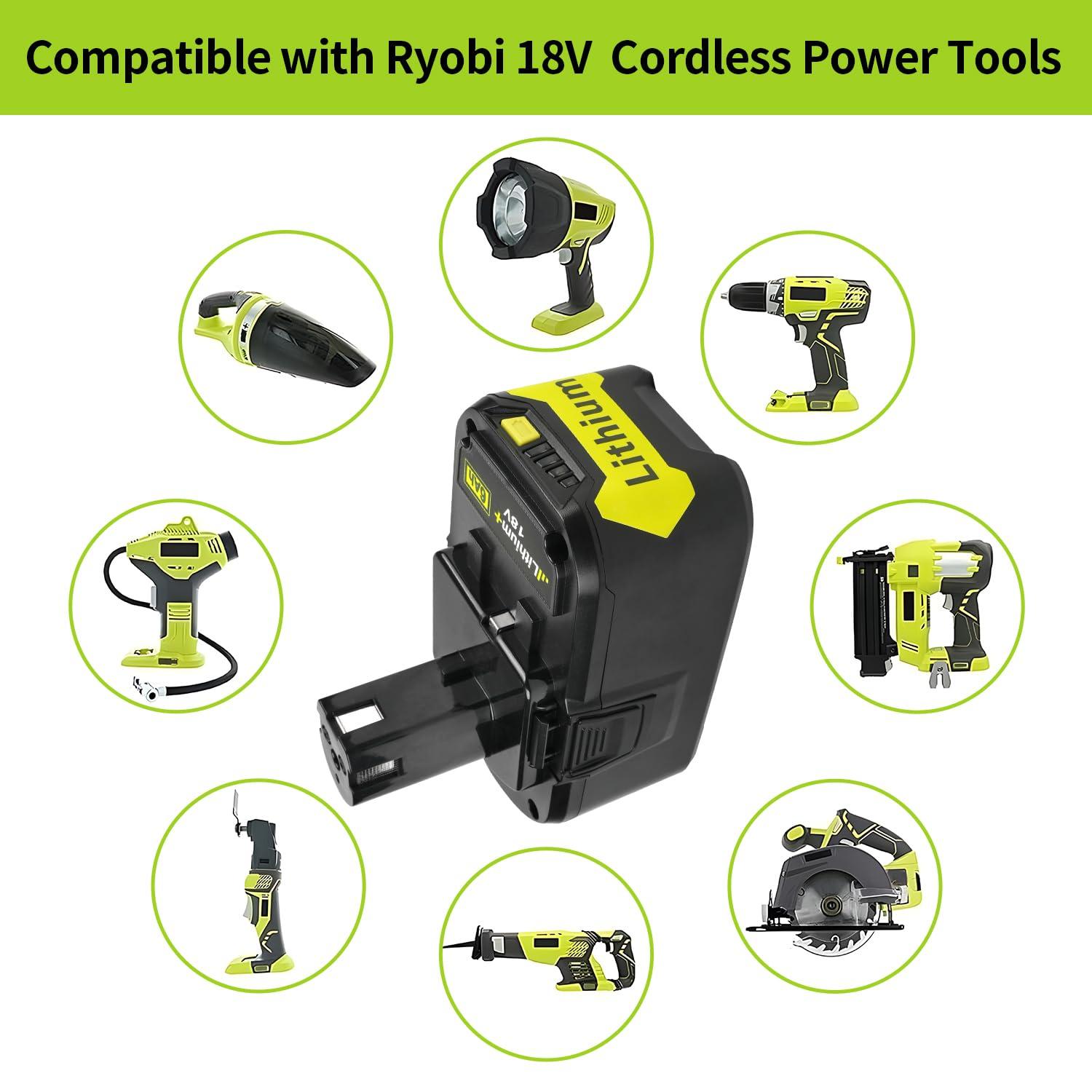 VIRSHX BATT Upgraded 2packs 6Ah 18V Replacement for Ryobi 18V Battery Compatible with Ryobi ONE+ P108 P102 P103 P104 P105 P107 P109 P122 Cordless Tool Batteries with Indicator - Image 5