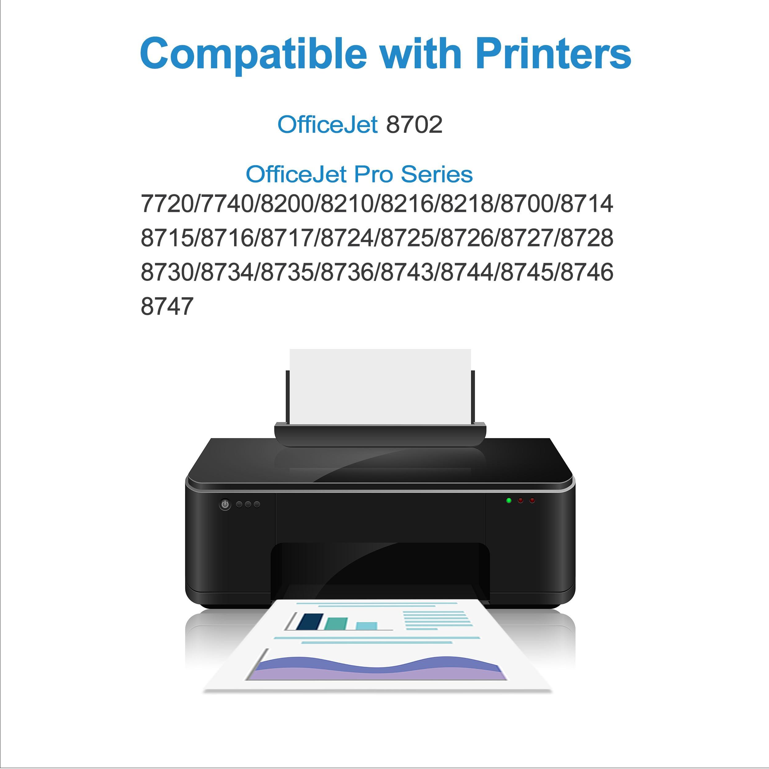 952XL Ink Cartridges Combo Pack Compatible for HP 8710 7740 Printer for HP 952 XL for HP952 OfficeJet Pro 8720 8725 8210 8715 8702 8740 7720 8730 8216 Black Cyan Magenta Yellow 4-Pack - Image 2