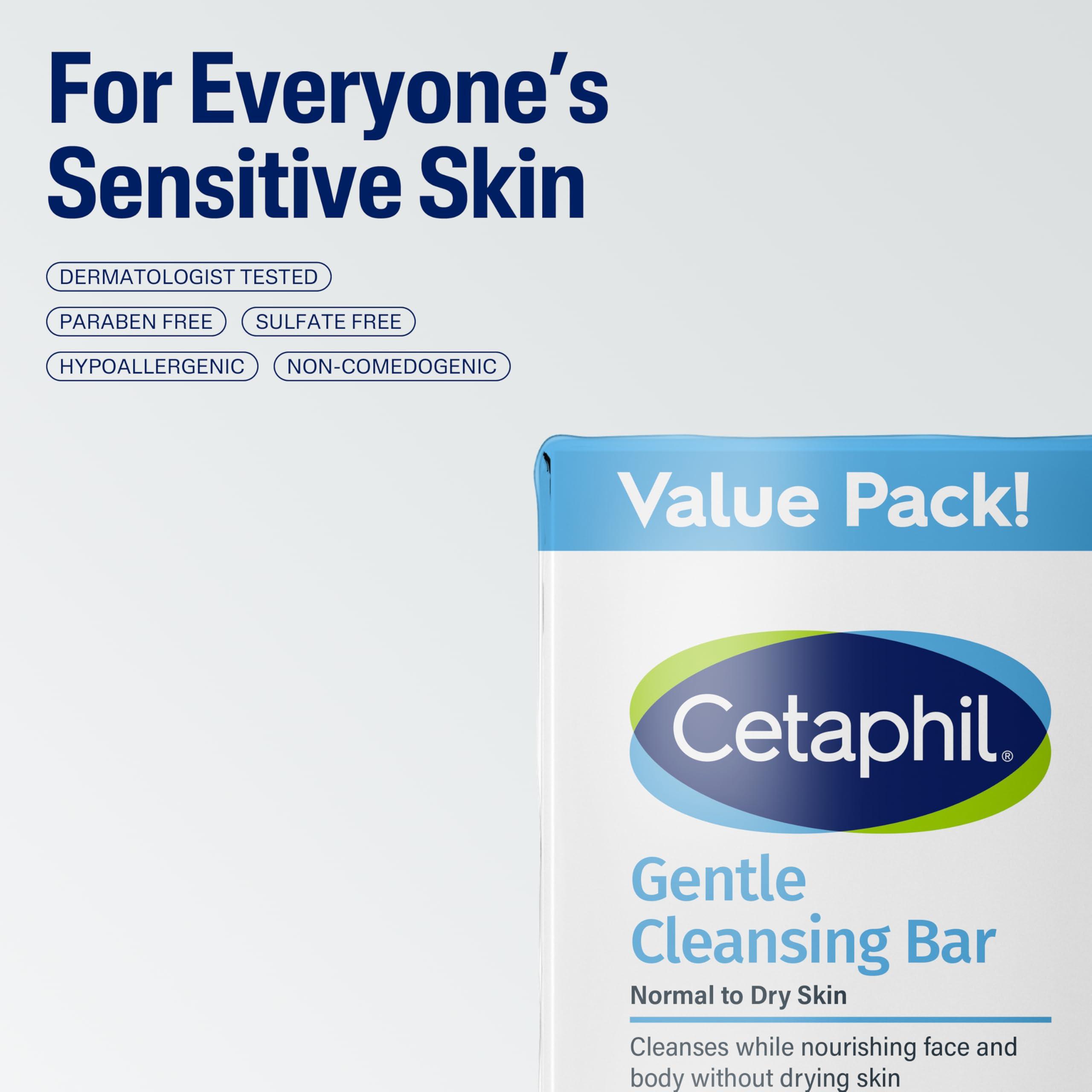 CETAPHIL Gentle Cleansing Bar, 4.5 oz Bar (Pack of 6), Nourishing Cleansing Bar For Dry, Sensitive Skin, Non-Comedogenic, (Packaging May Vary) - Image 5