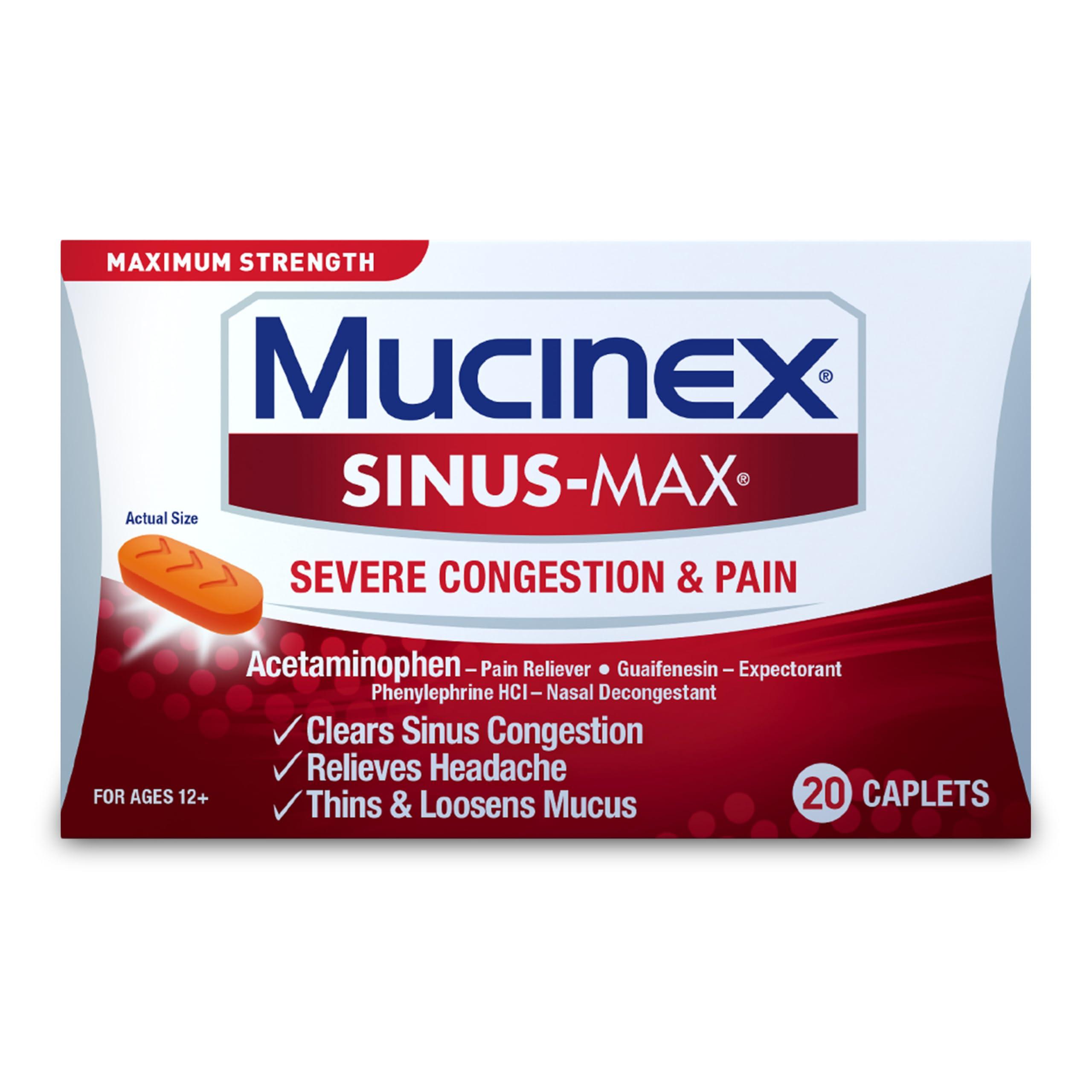 Mucinex Sinus-Max Severe Congestion Relief Caplets, 20 Count - Image 2
