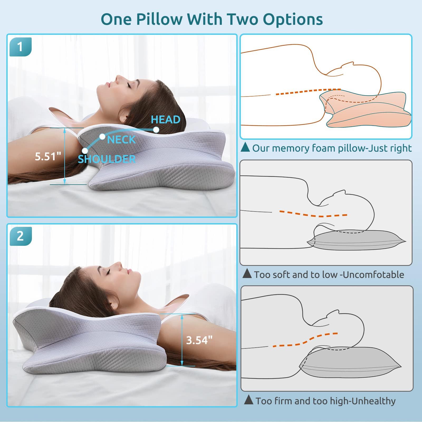 DONAMA Cervical Pillow for Neck and Shoulder,Contour Memory Foam Pillow,Ergonomic Neck Support Pillow for Side Back Stomach Sleepers with Pillowcase - Image 4
